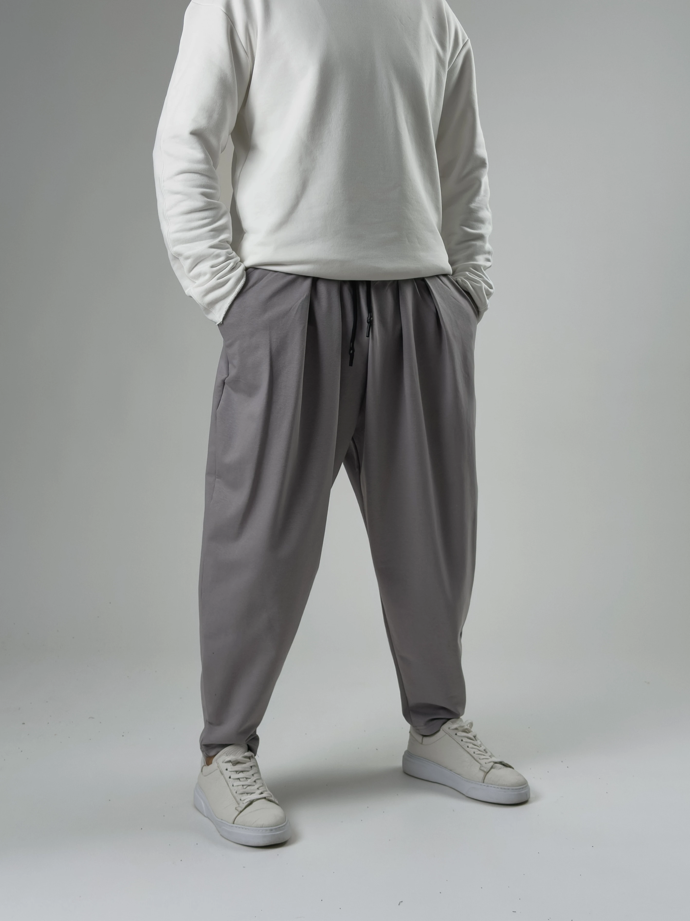 Erkek Gri Pileli Yarım Şalvar COC2576