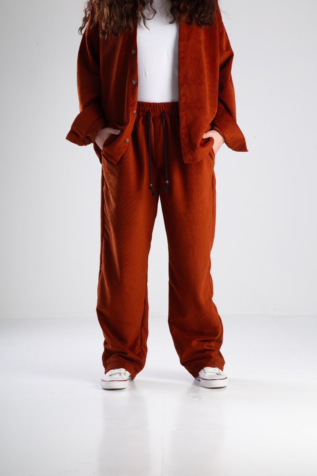 Kadife Bordo Oversize Takım