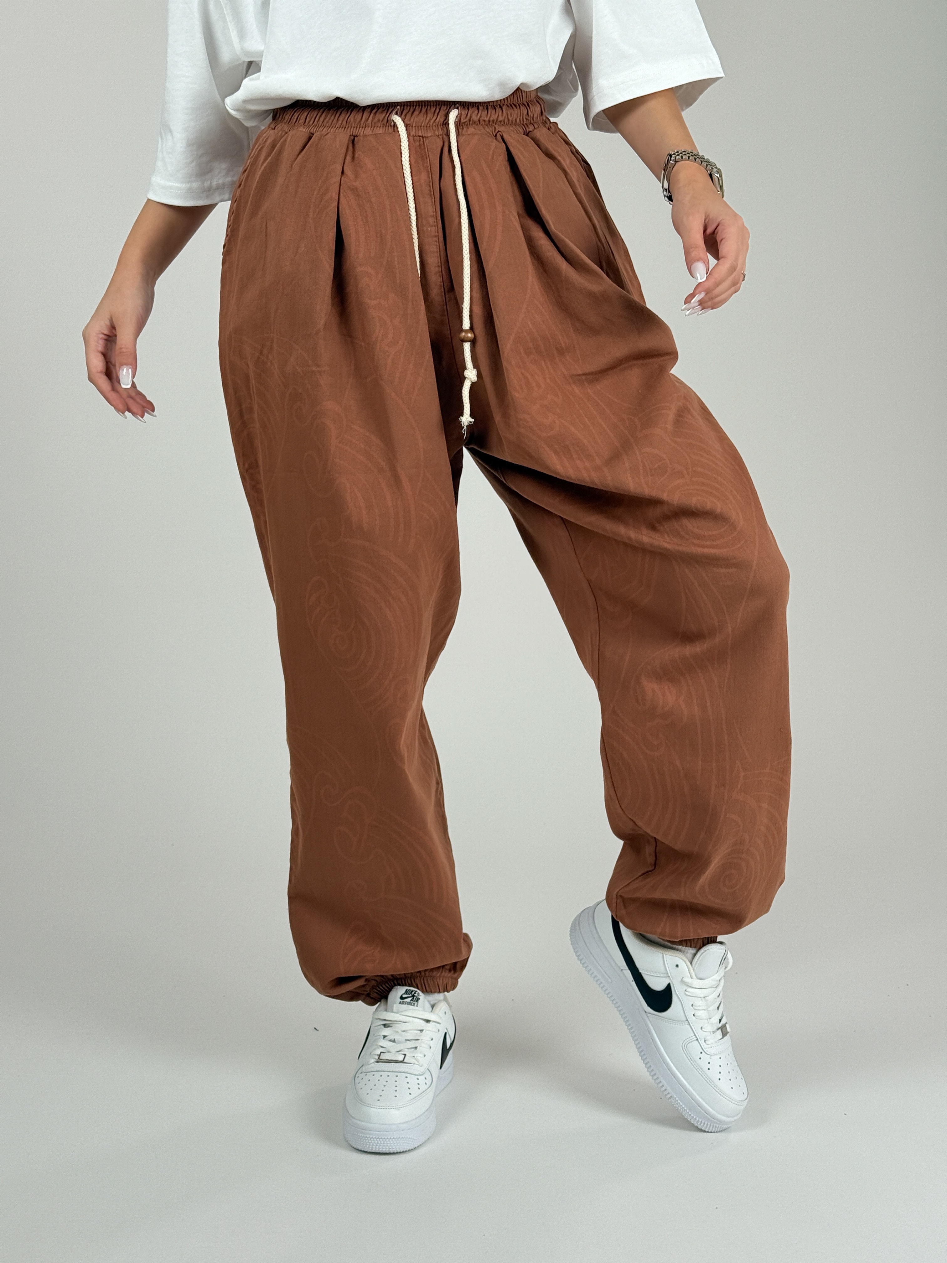 Etnik Desenli Kadın Jogger Pantolon