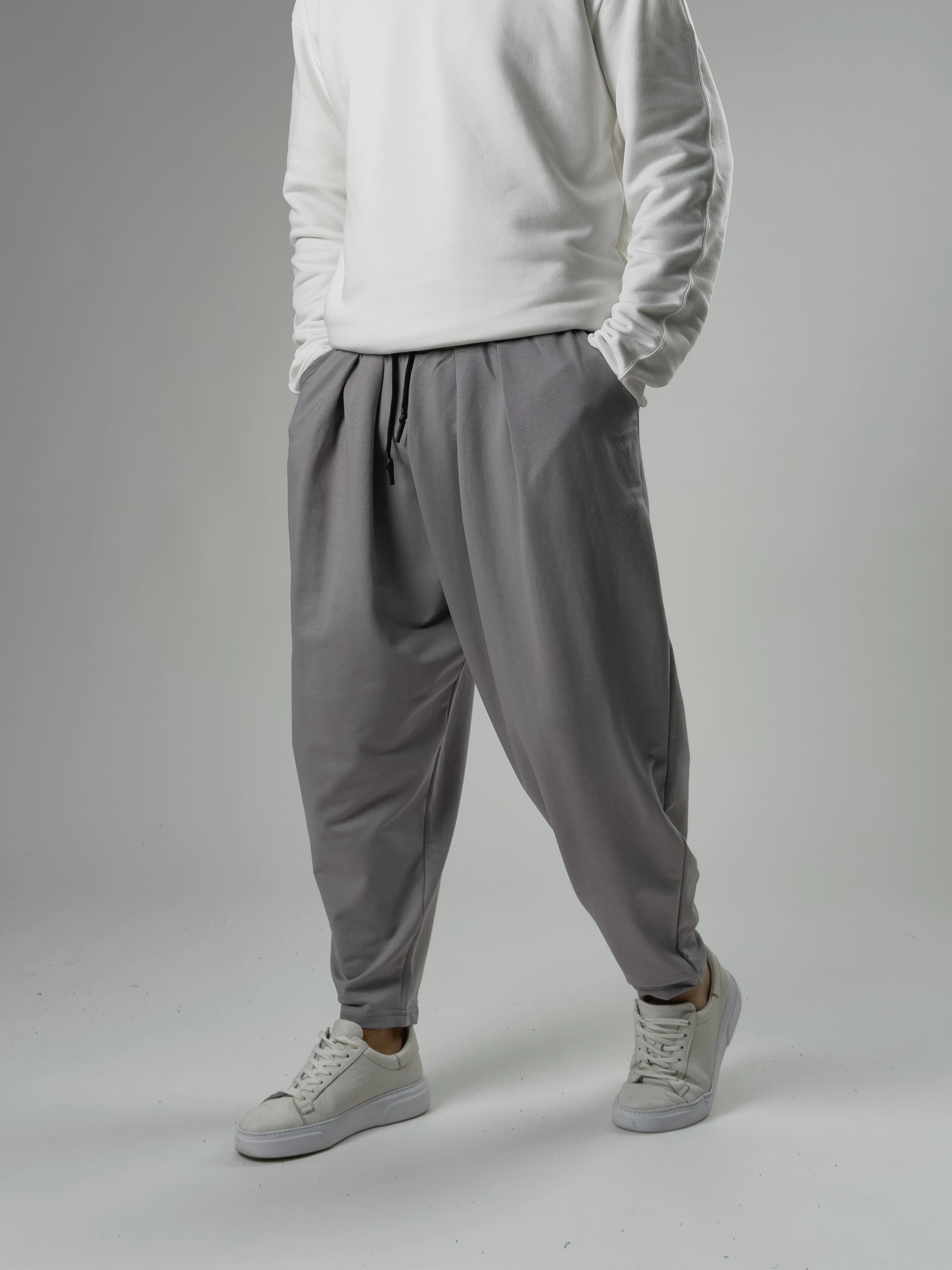 Erkek Gri Pileli Yarım Şalvar COC2576