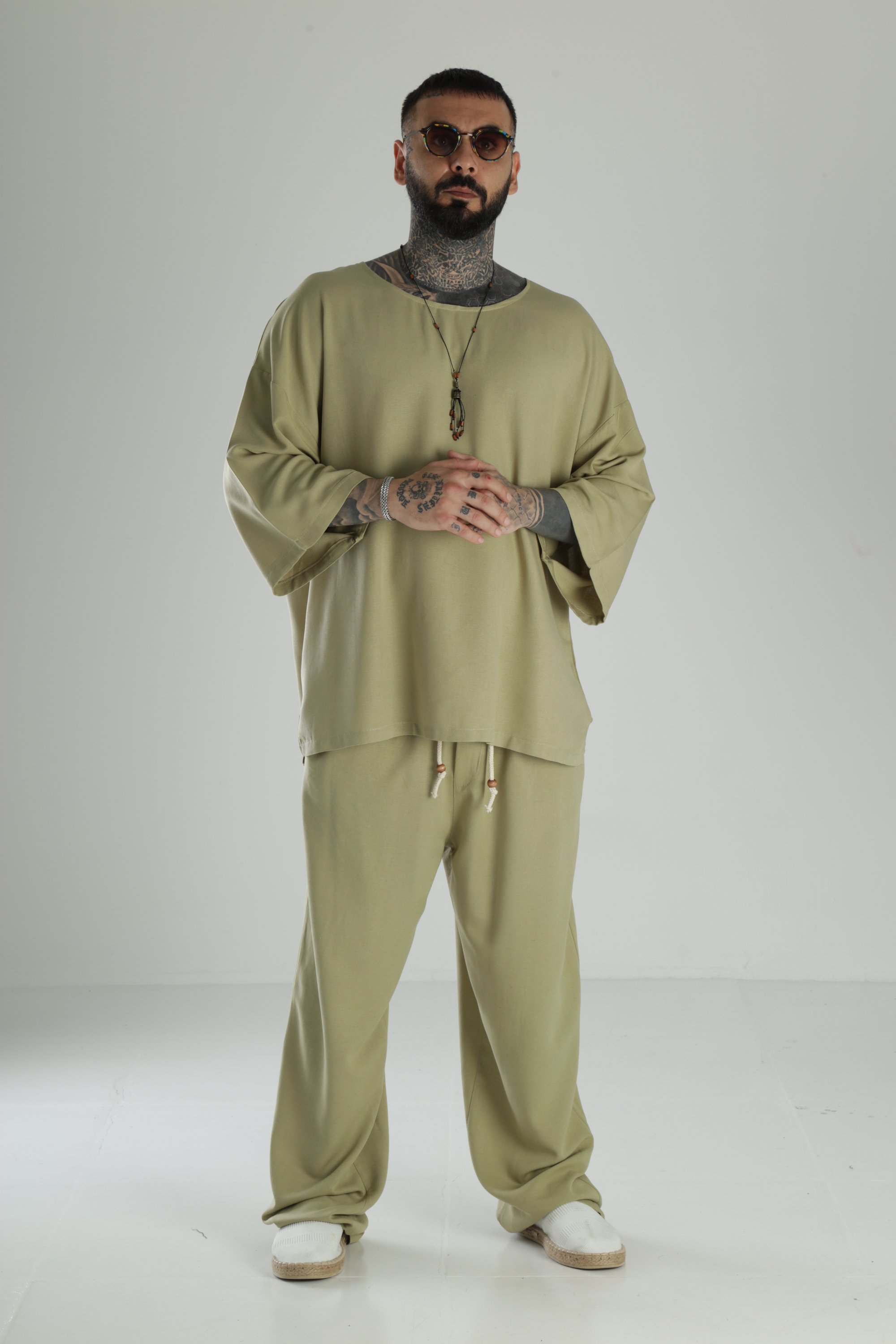 Oversize Haki Keten Takım