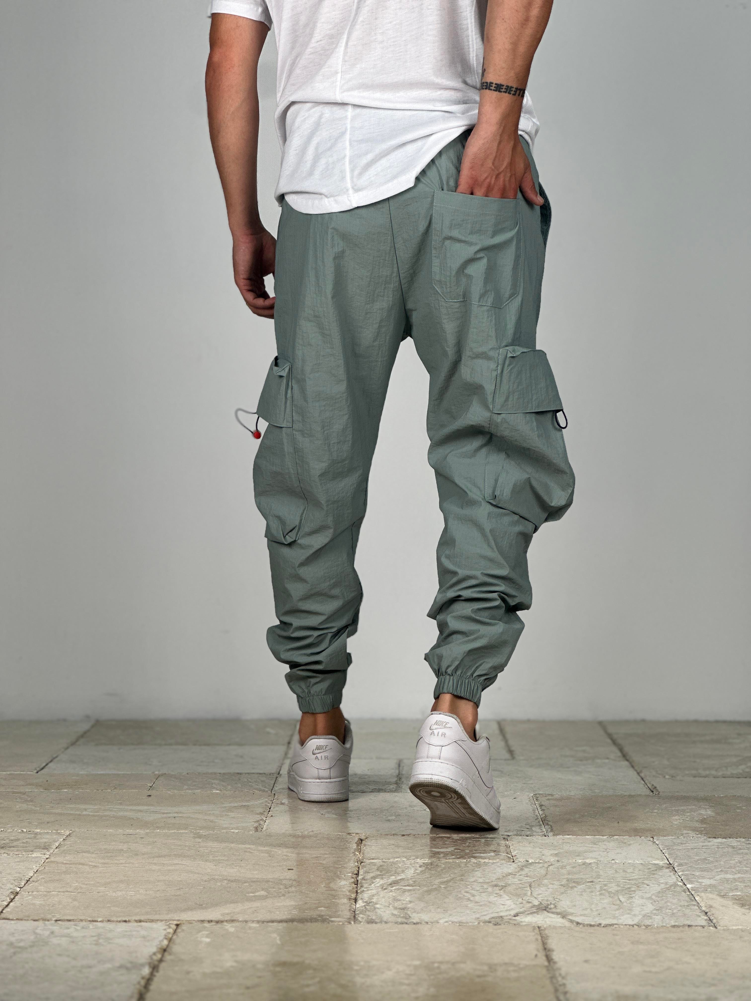 Premium Kalite Su Yeşili Paraşüt Kumaş Jogger