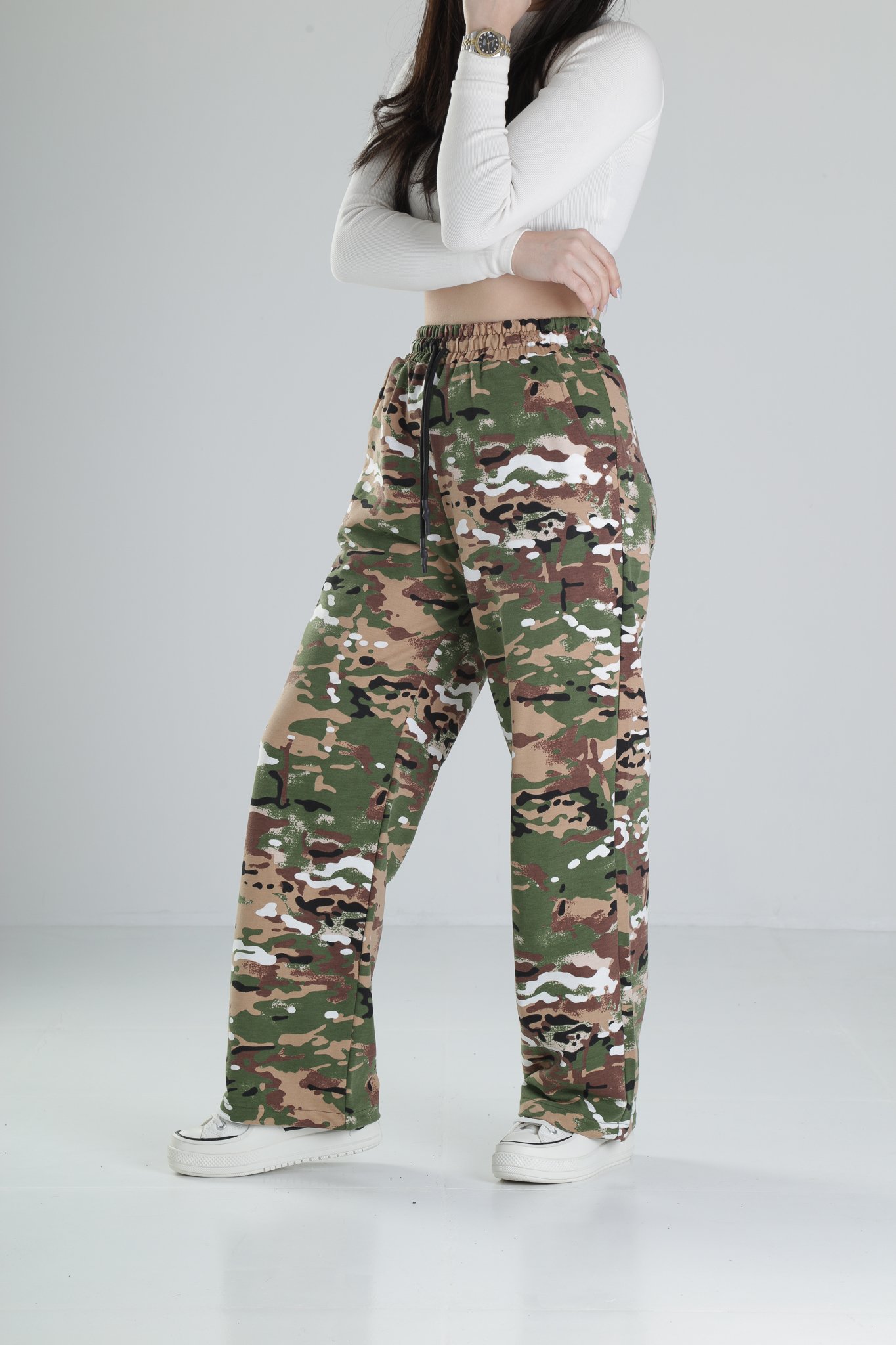 Kendinden Paça Lastikli Baggy Pantolon