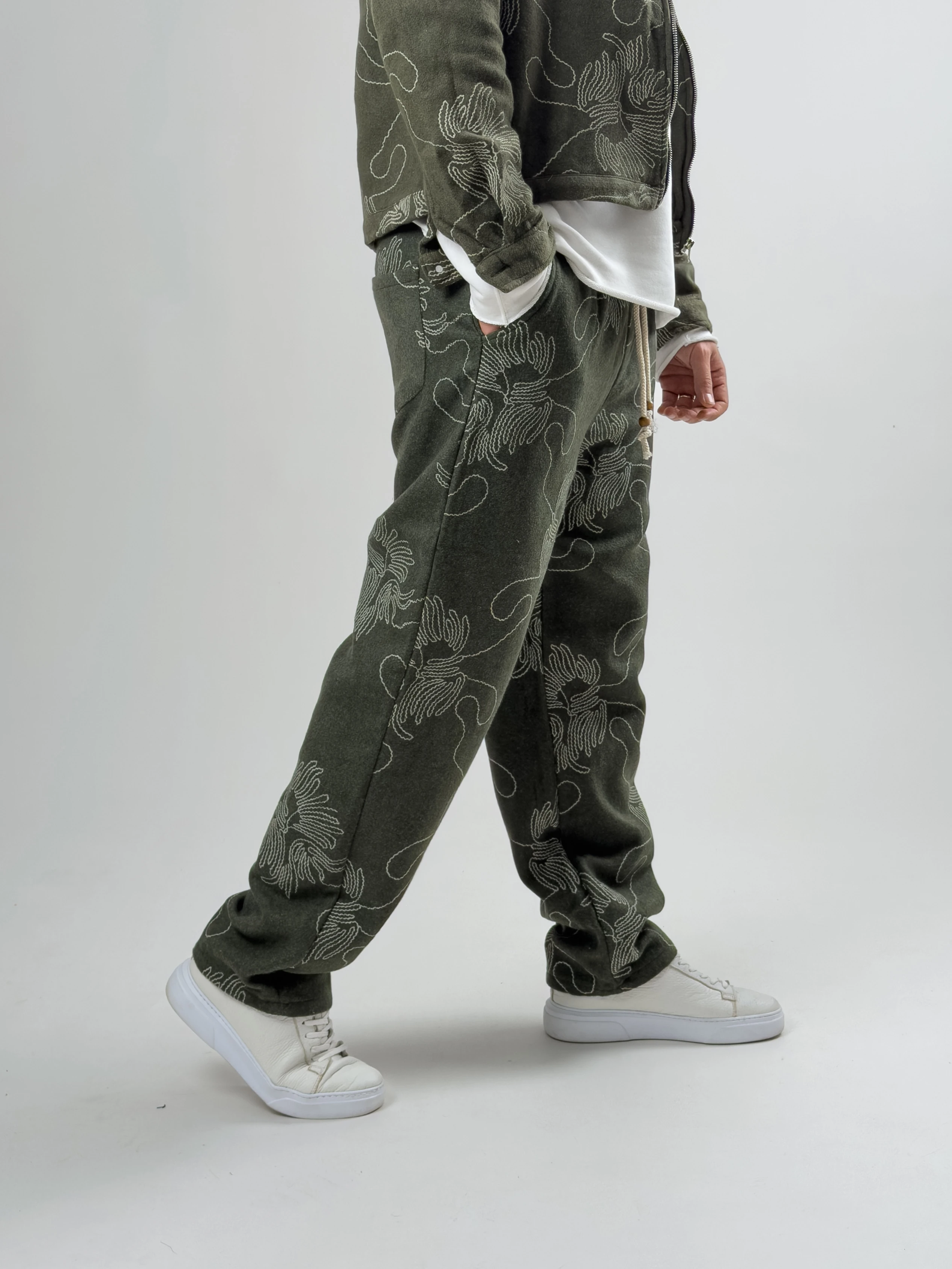 Nakış İşlemeli Erkek Yeşil Takım COC2629