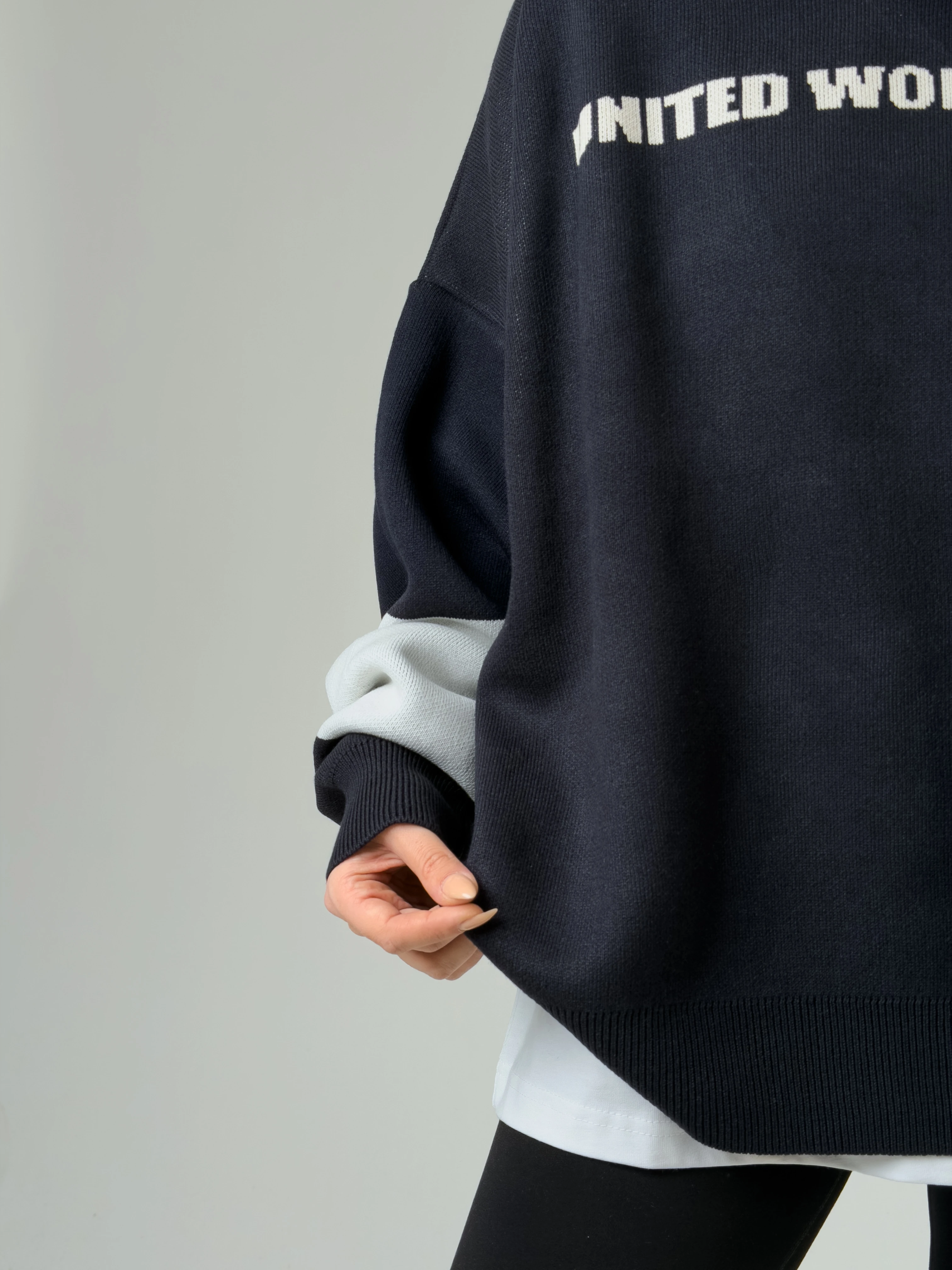 Oversize New York Kadın Lacivert Triko COC2579