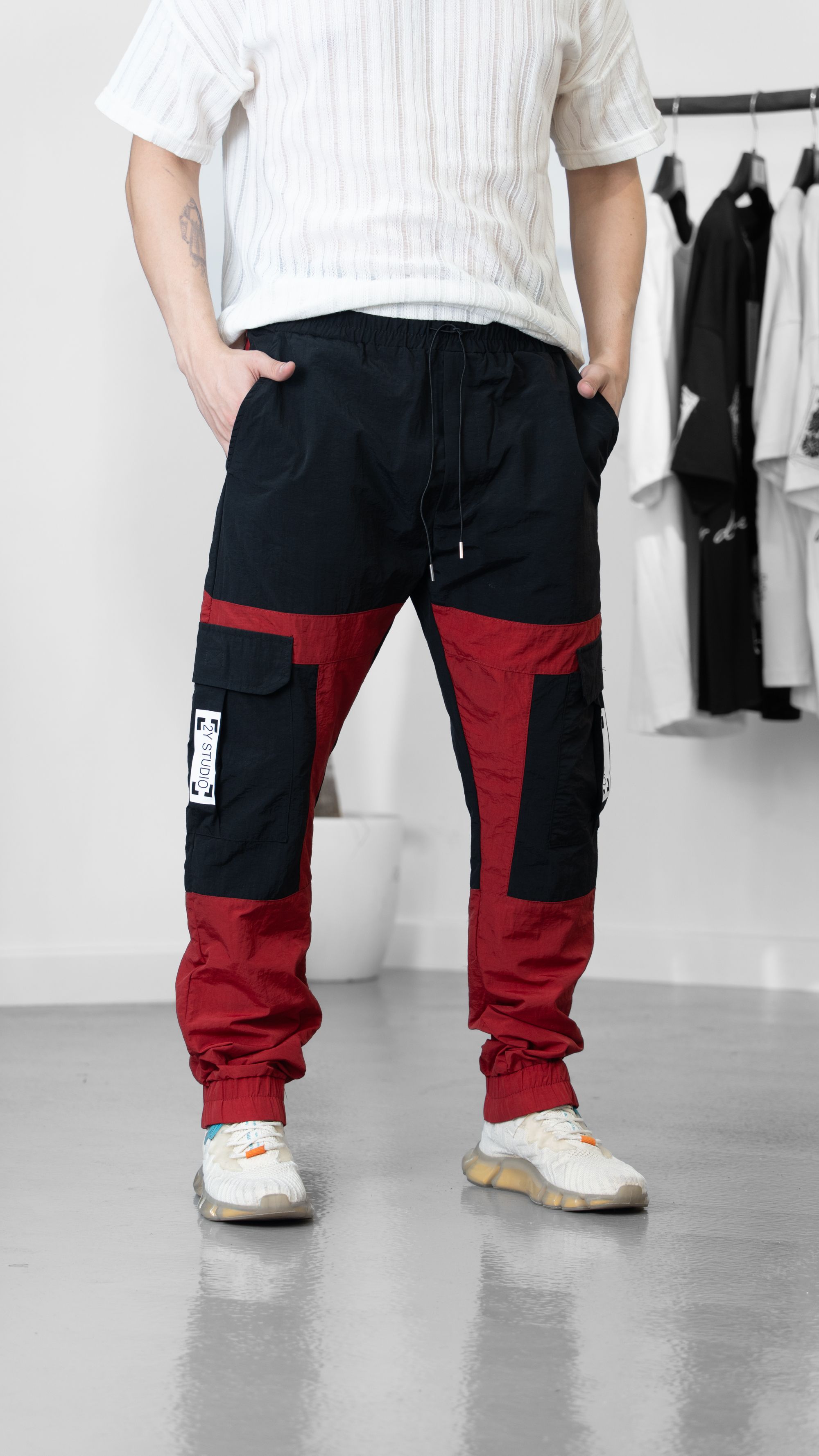 Paraşüt Kumaş Kırmızı Jogger
