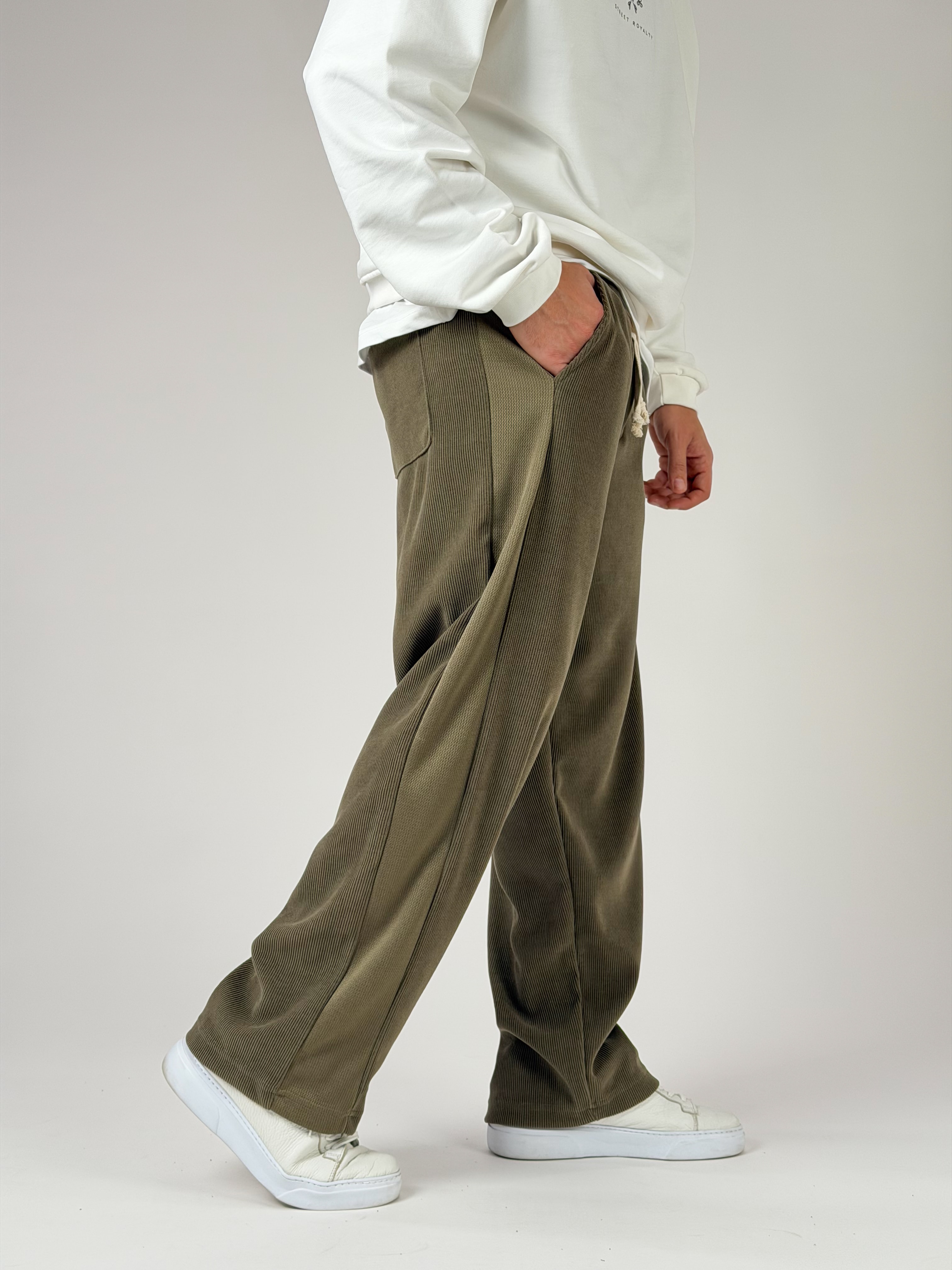 Oversize Haki Erkek Baggy Pantolon