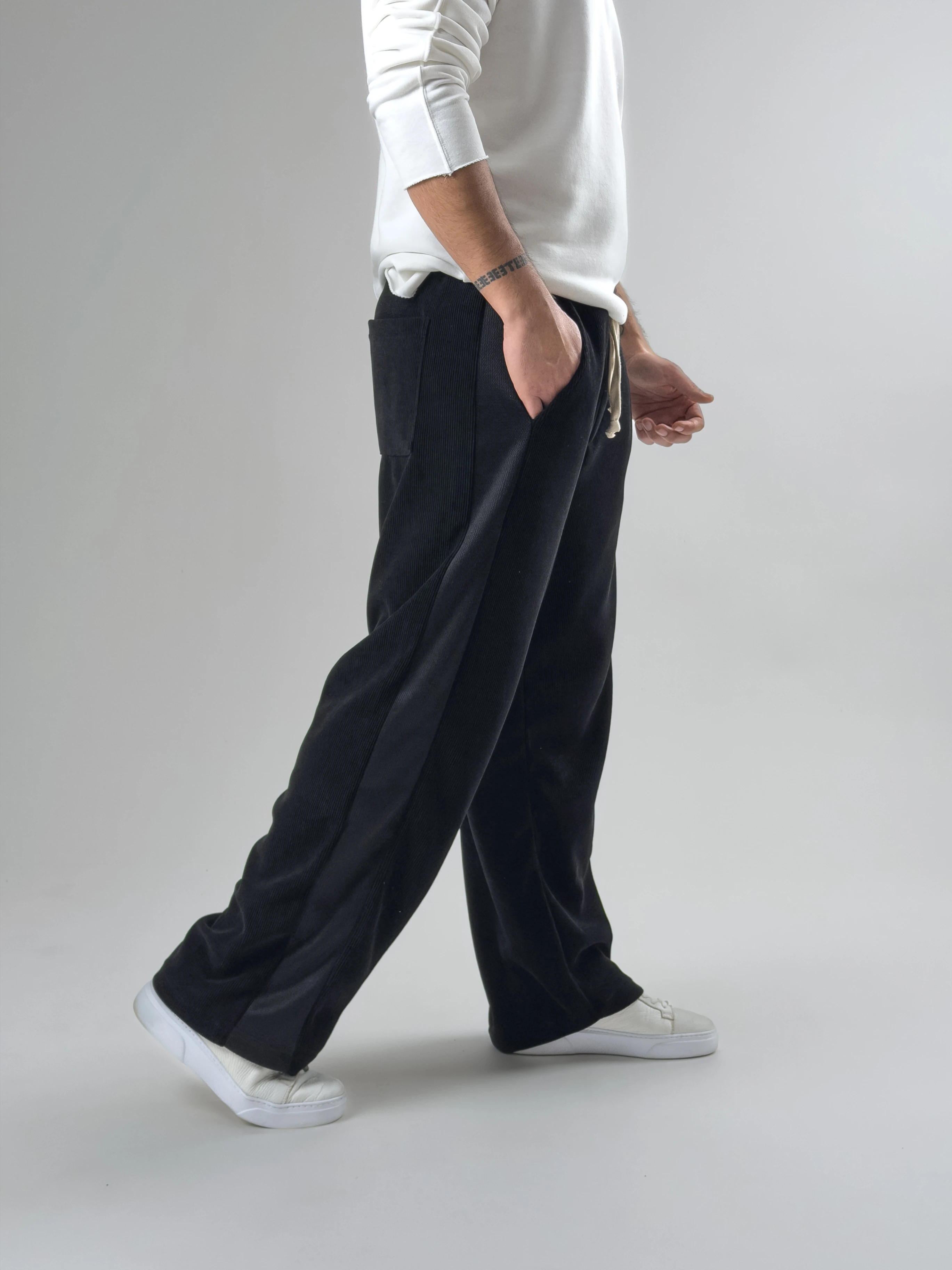 Oversize Siyah Erkek Baggy Pantolon COC2598