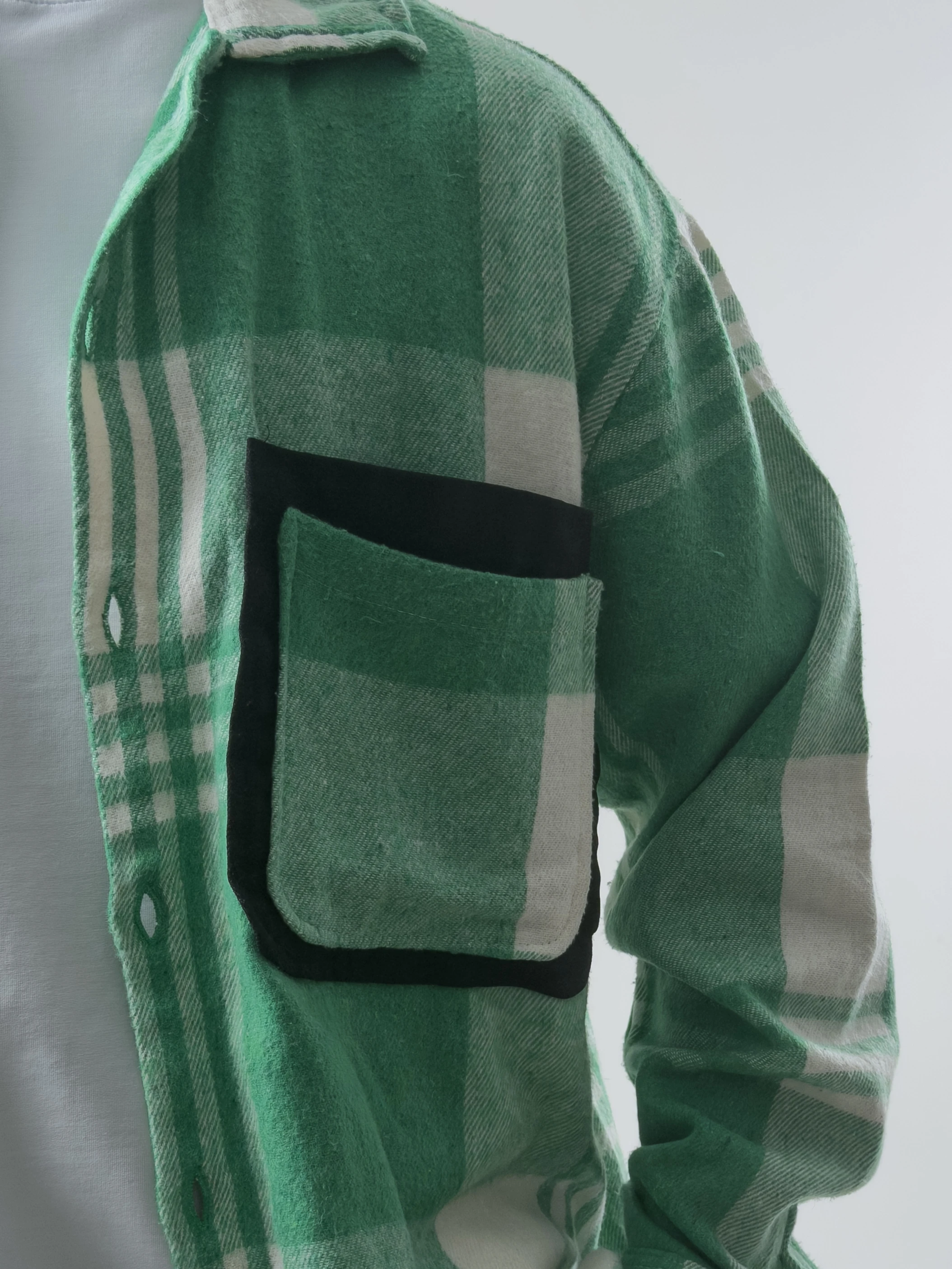 Tasarım Yeşil Erkek Oduncu Gömlek COC2608