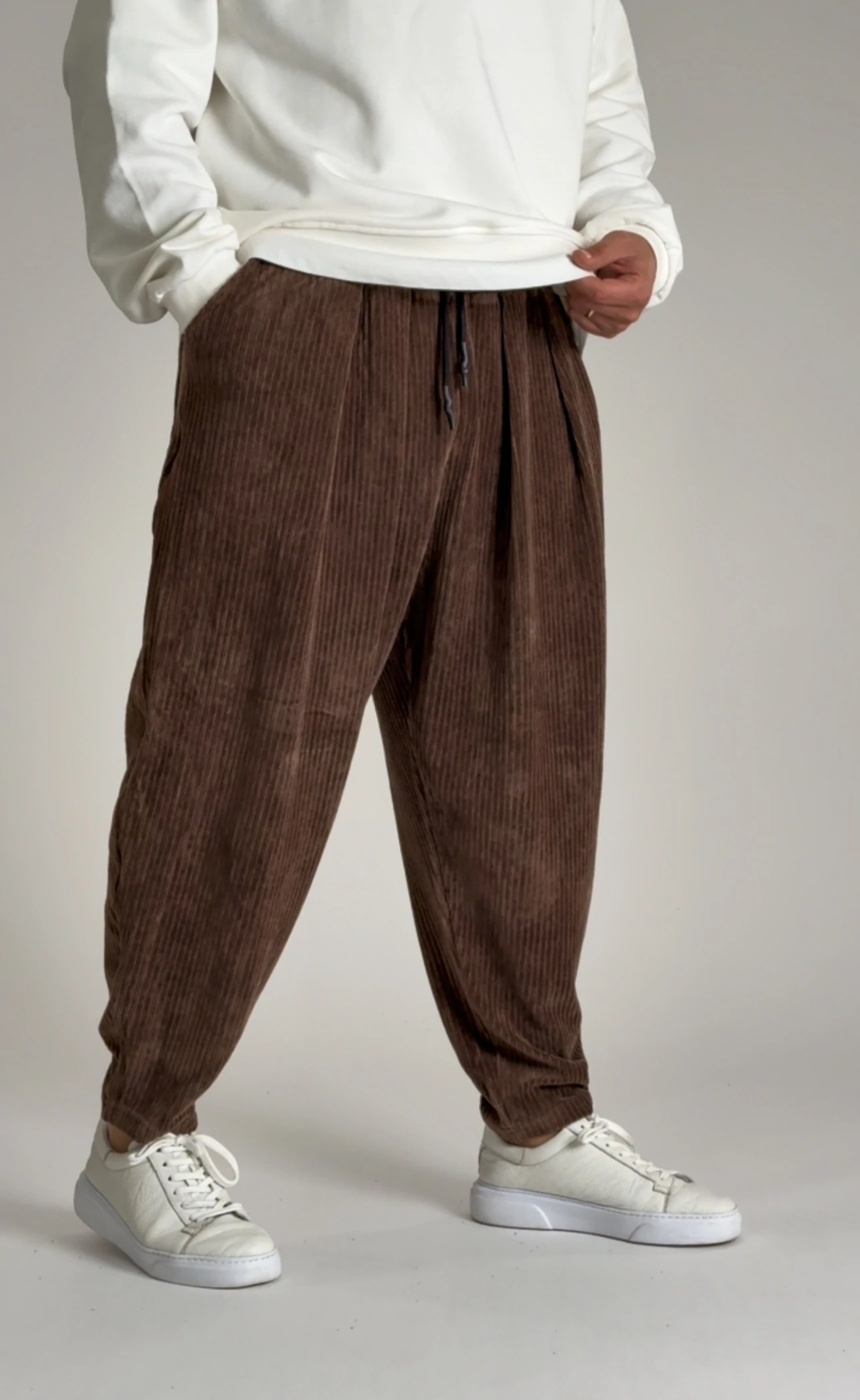 Pileli Kahve Erkek Yarım Şalvar COC2524