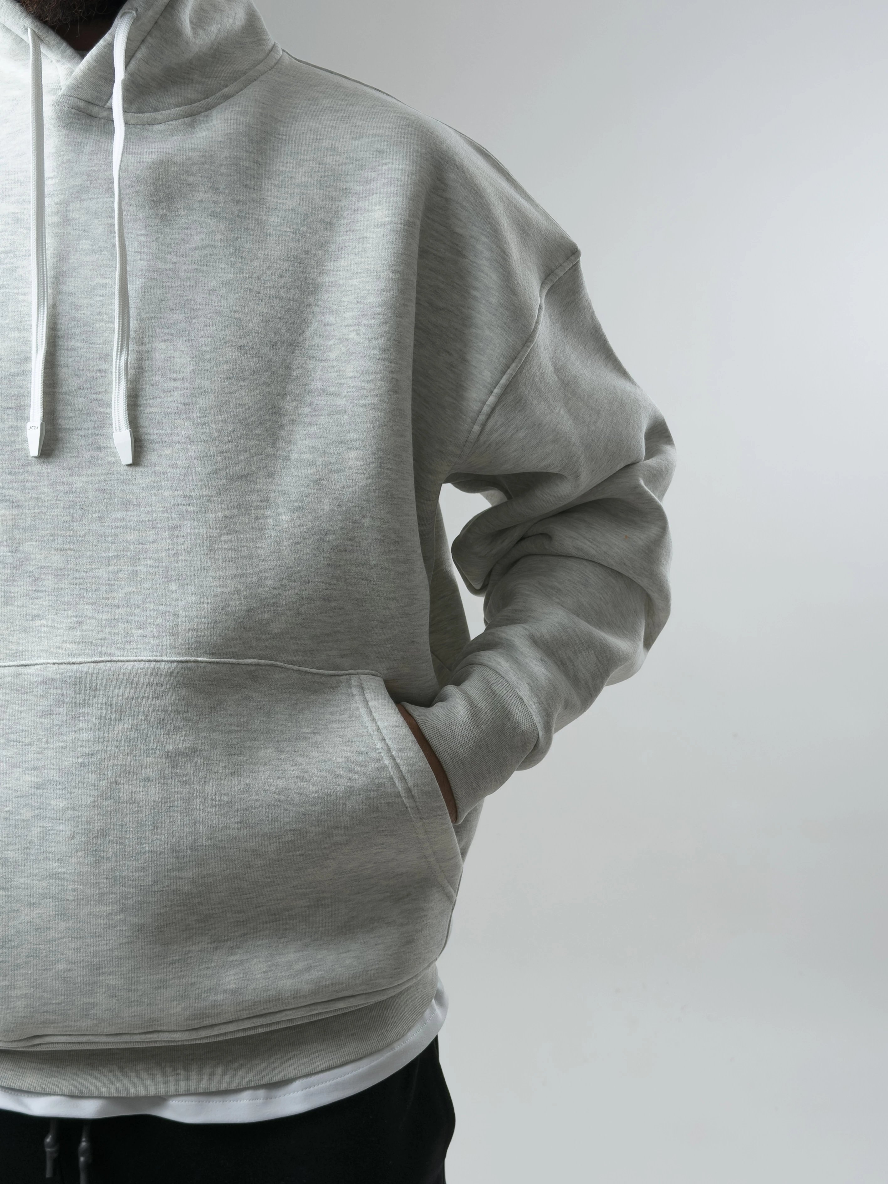 Erkek Şardonlu Gri Hoodie COC2604