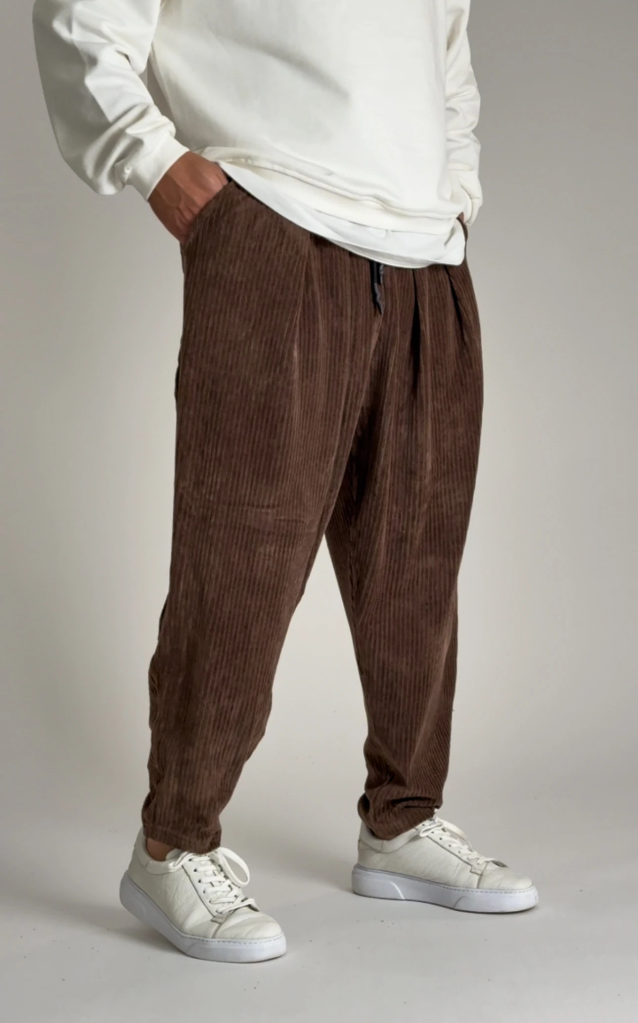 Pileli Kahve Erkek Yarım Şalvar COC2524