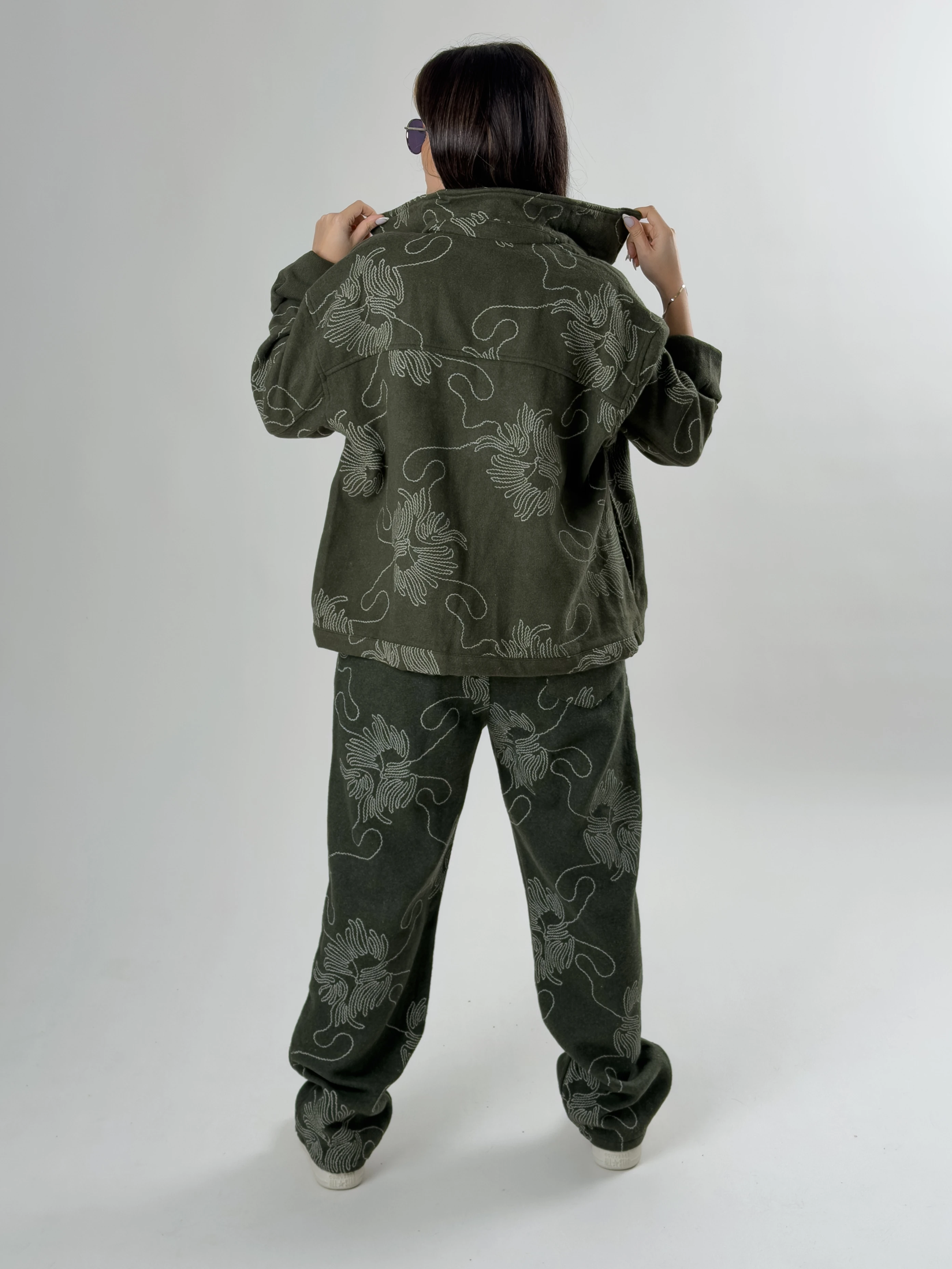 Nakış İşlemeli Kadın Yeşil Takım COC2642