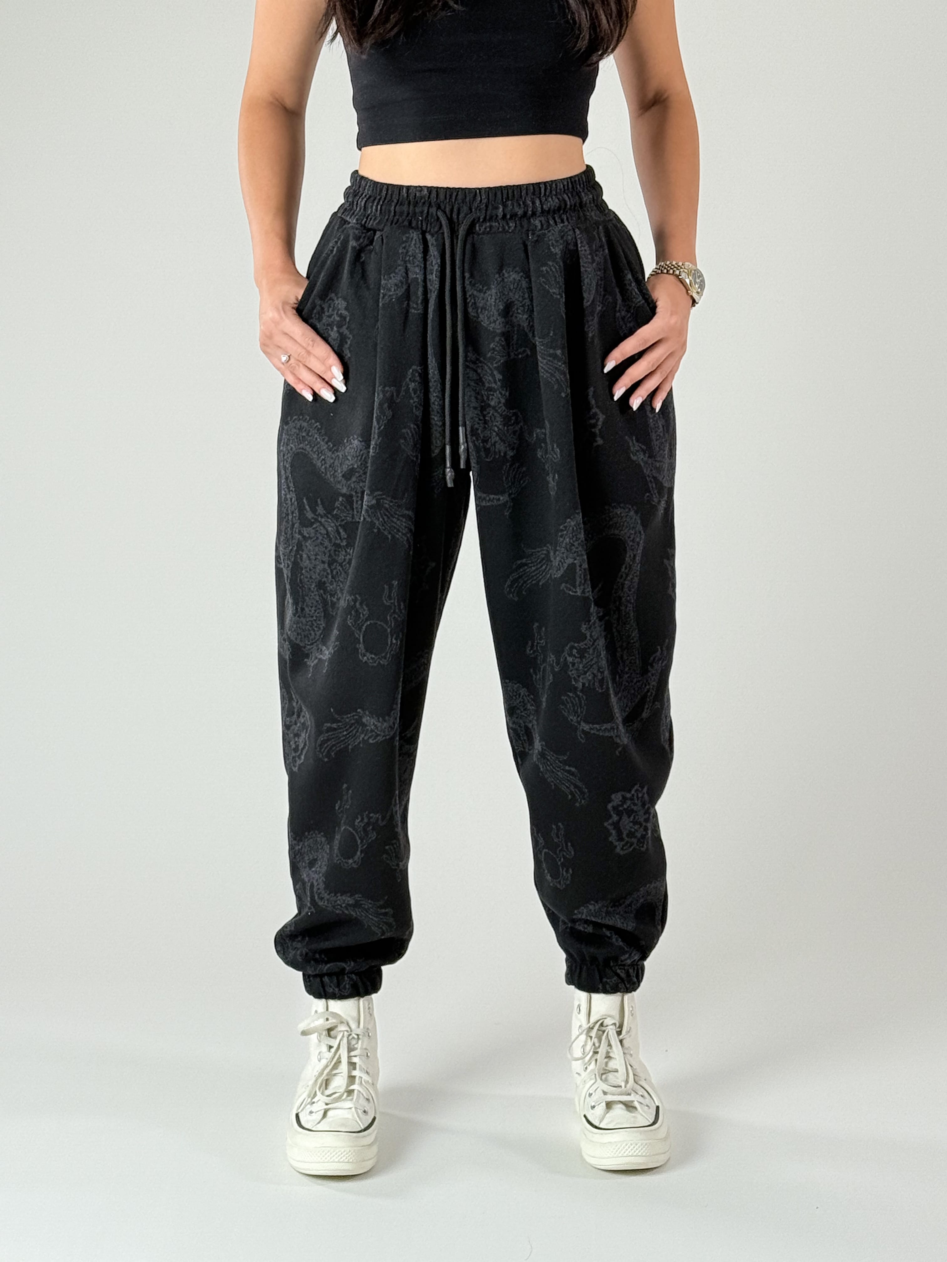 Dragon Desenli Kadın Jogger Pantolon