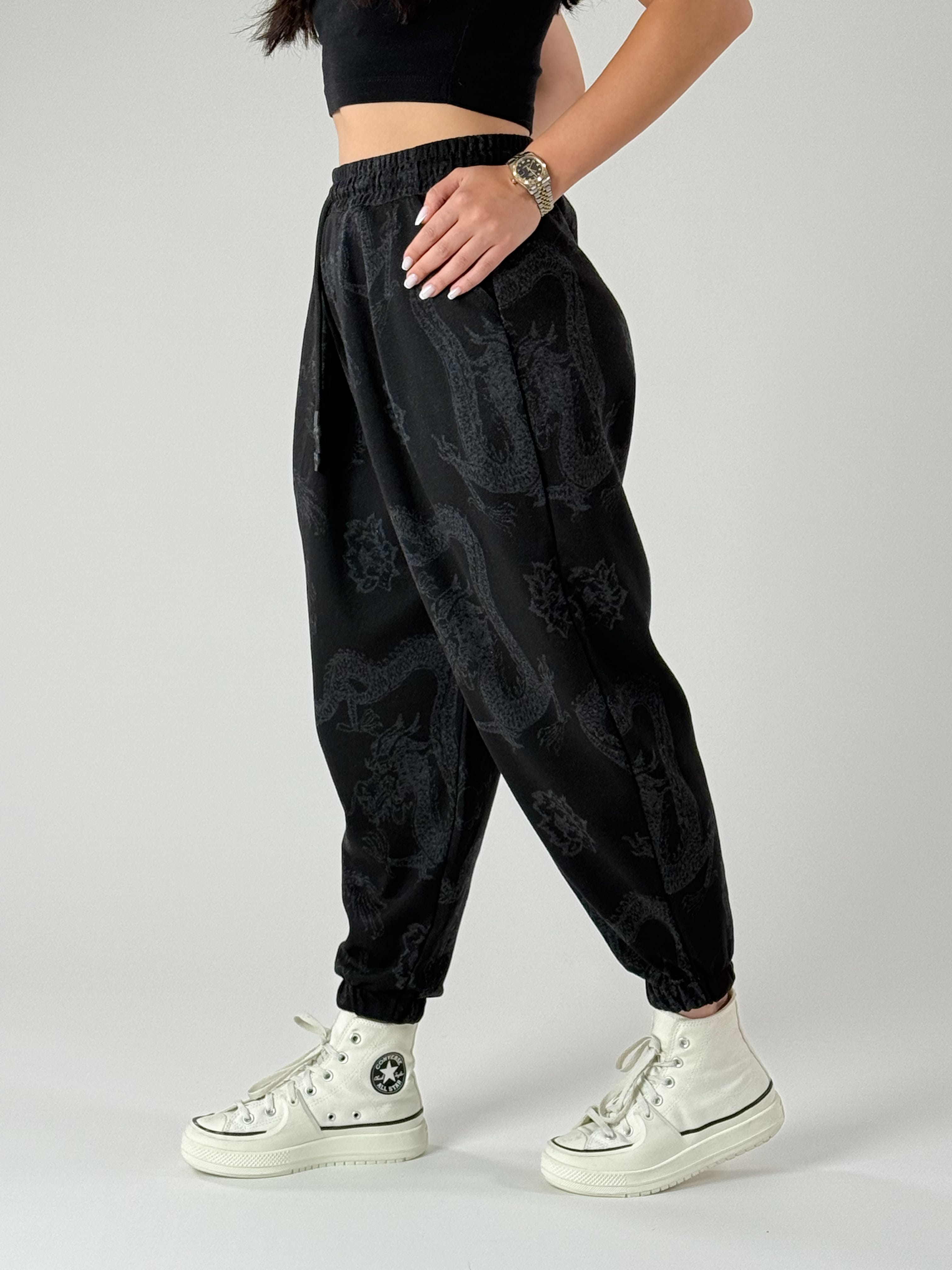 Dragon Desenli Kadın Jogger Pantolon