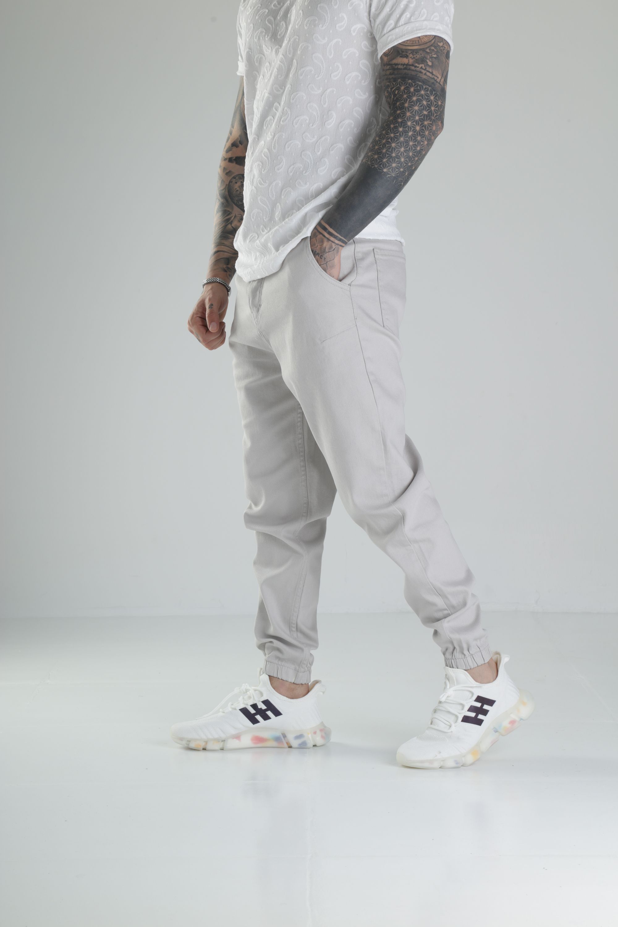 Gri Kot Jogger Pantolon