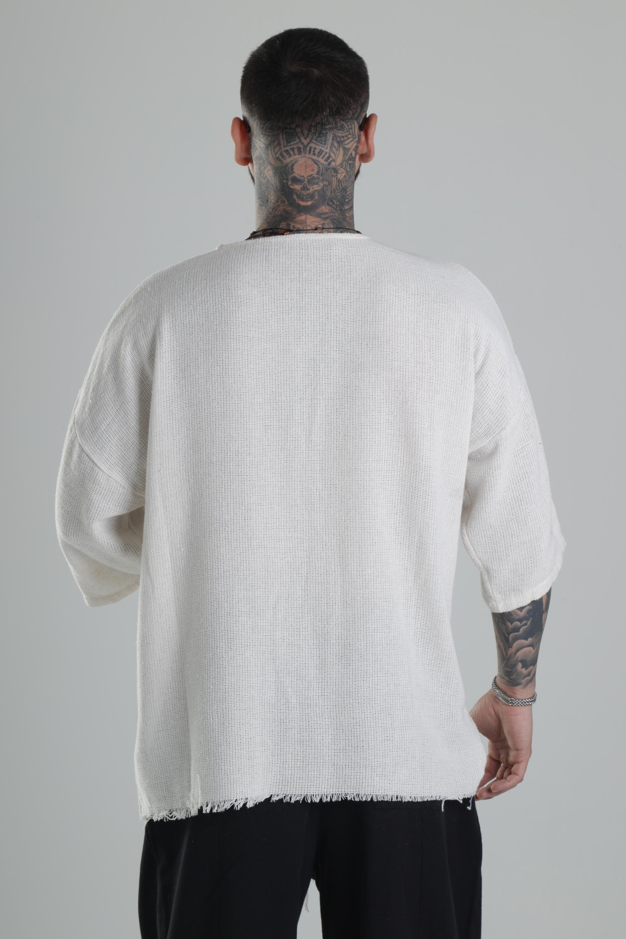Bordo Cep Detaylı Oversize T-Shirt