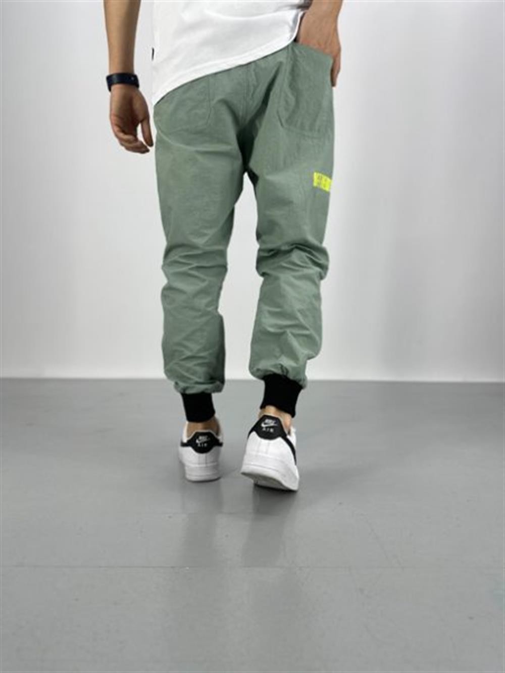 Erkek Premium Kalite Su Yeşili Paraşüt Kumaş Jogger