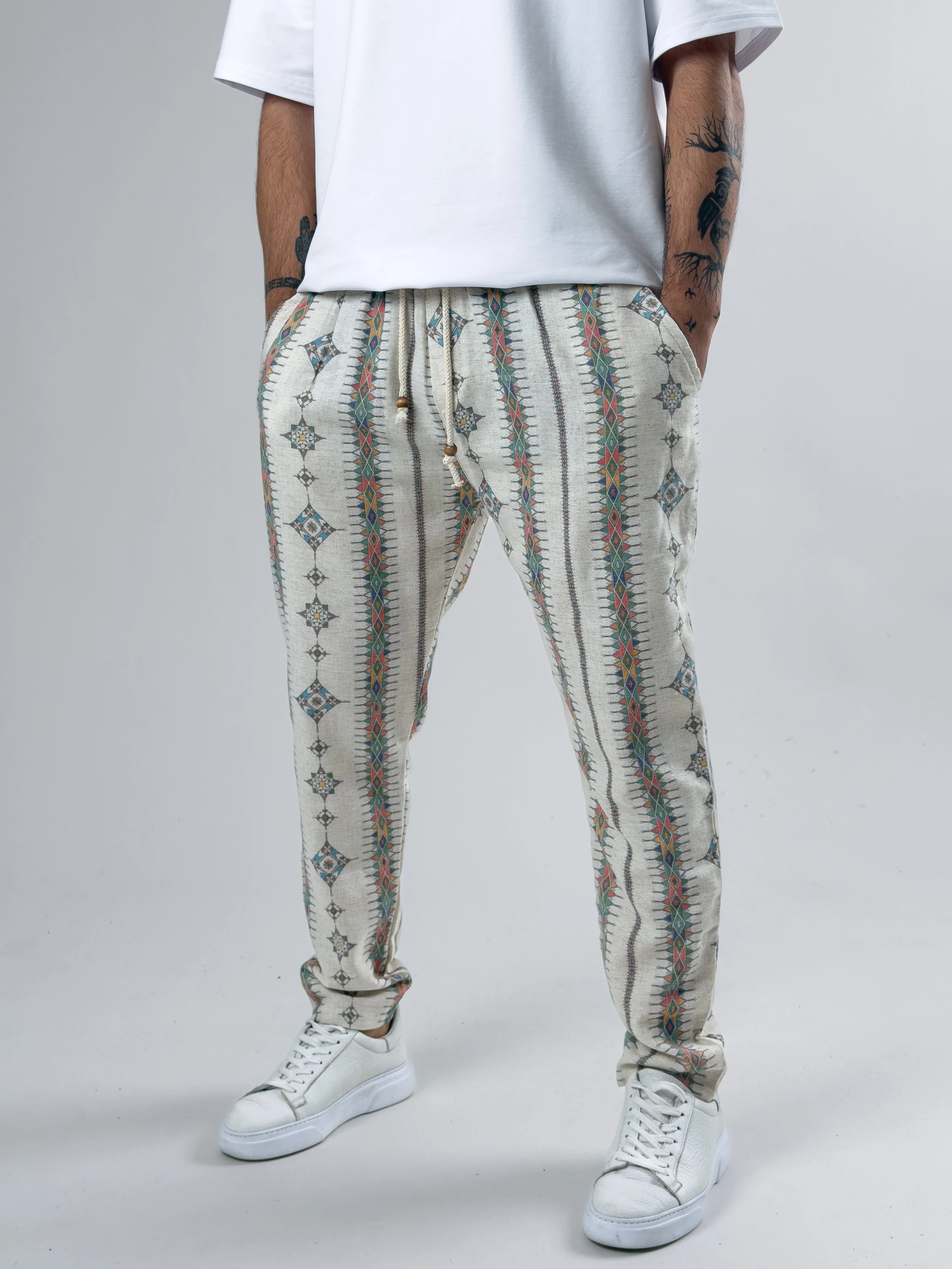 Küre Desenli Erkek Baget Pantolon COC2595