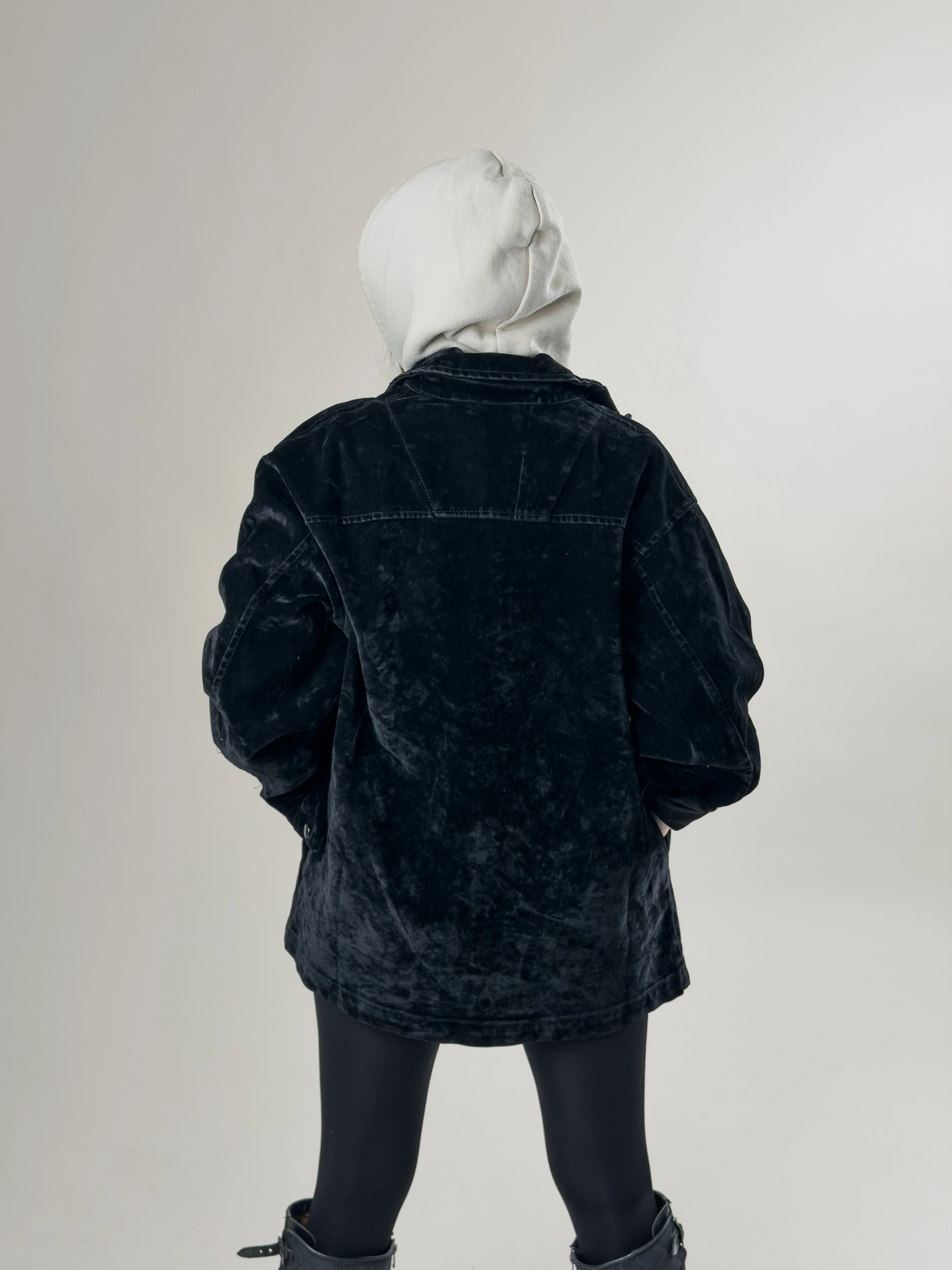 Kadın Siyah Süet Ceket COC2627