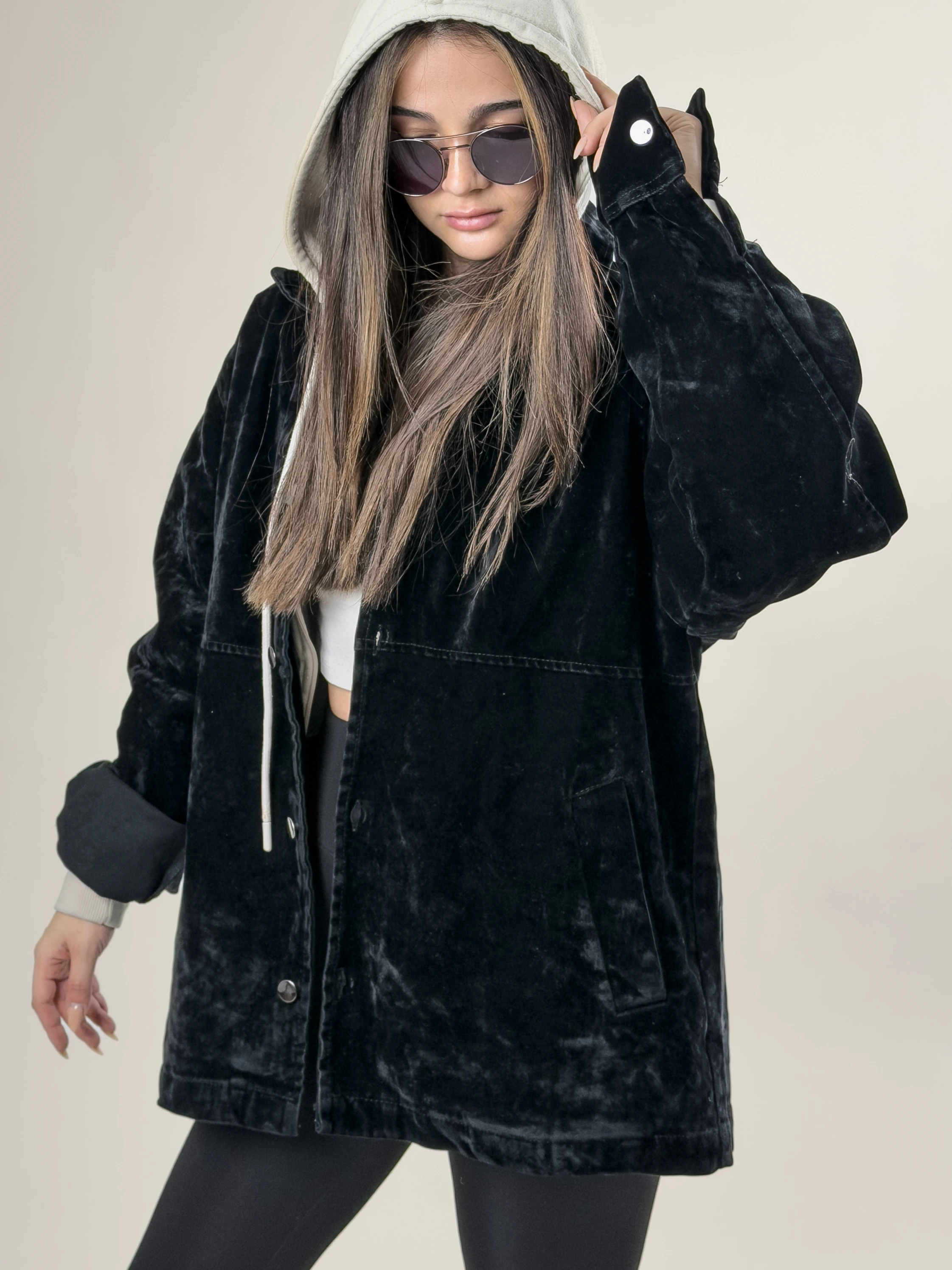 Kadın Siyah Süet Ceket COC2627