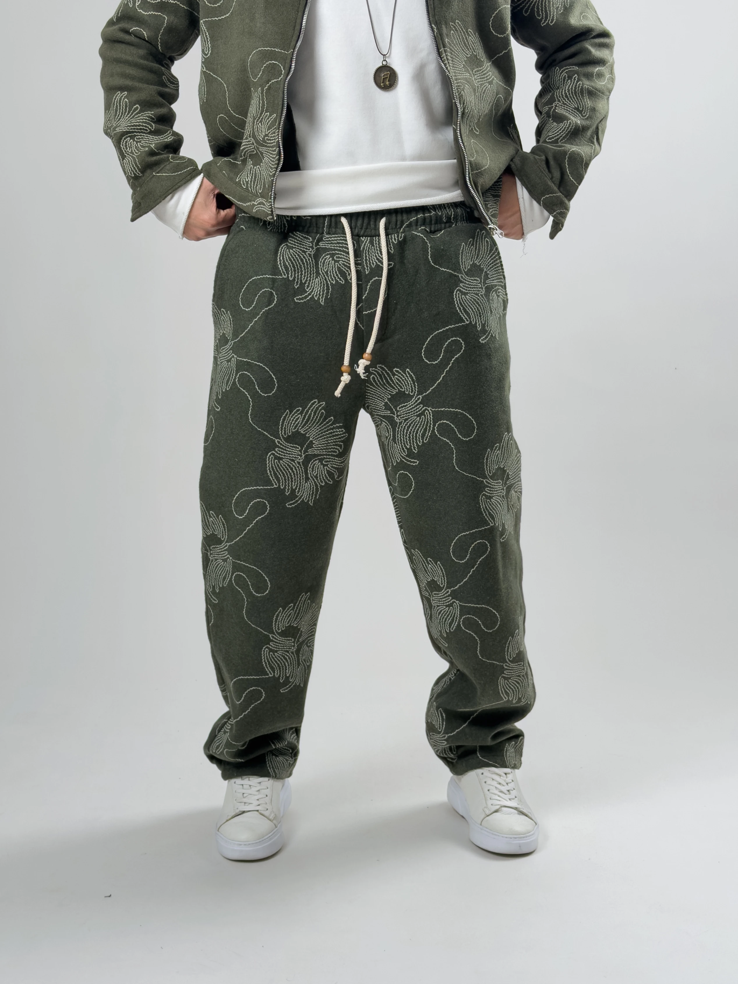 Nakış İşlemeli Erkek Yeşil Takım COC2629