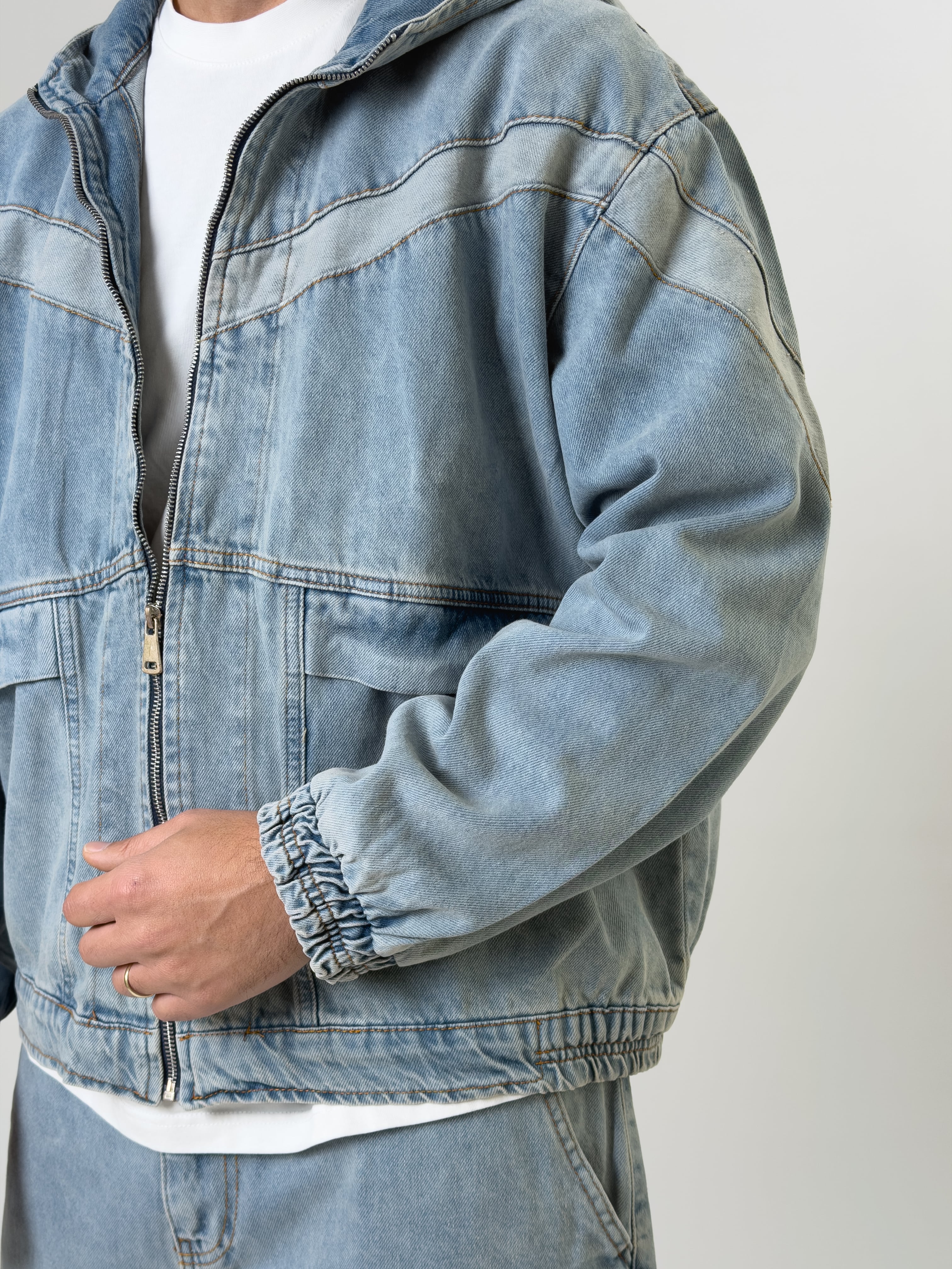 Tasarım Erkek Kot Ceket COC2545