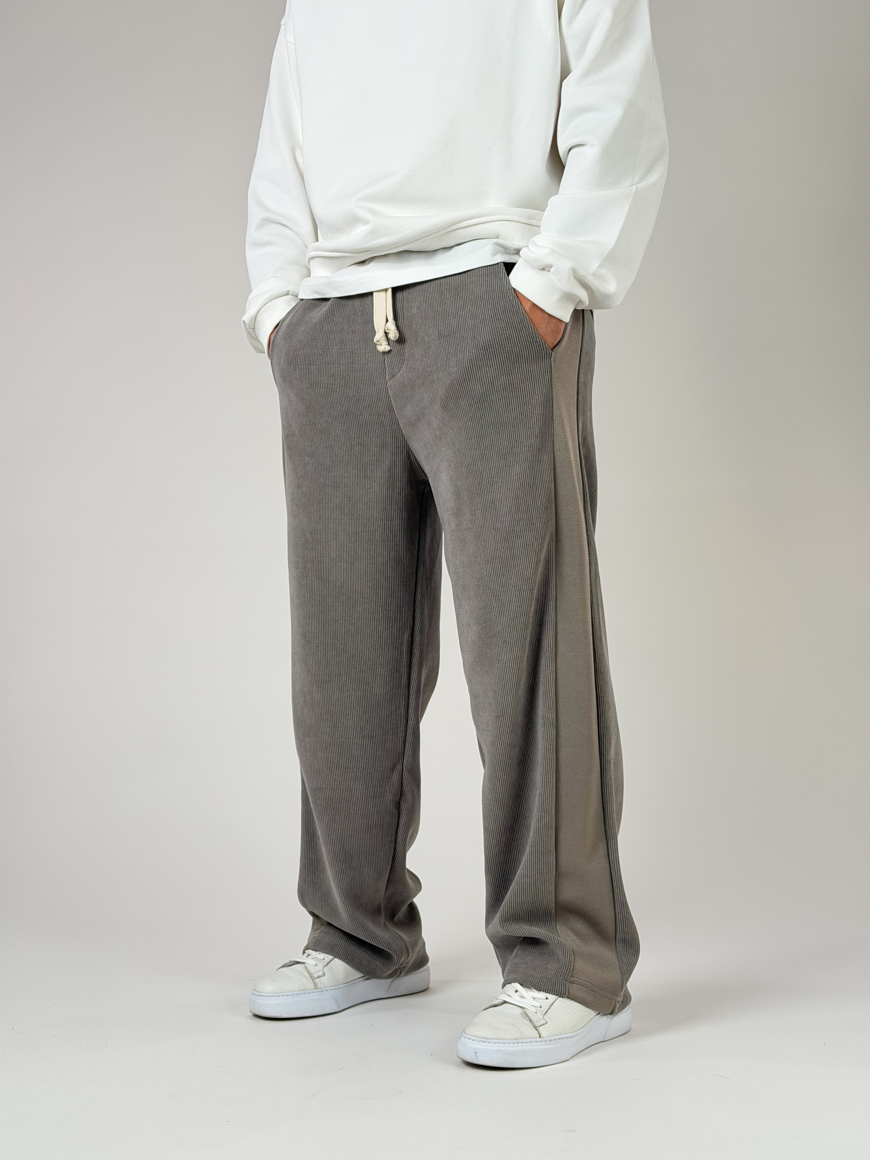 Oversize Gri Erkek Baggy Pantolon
