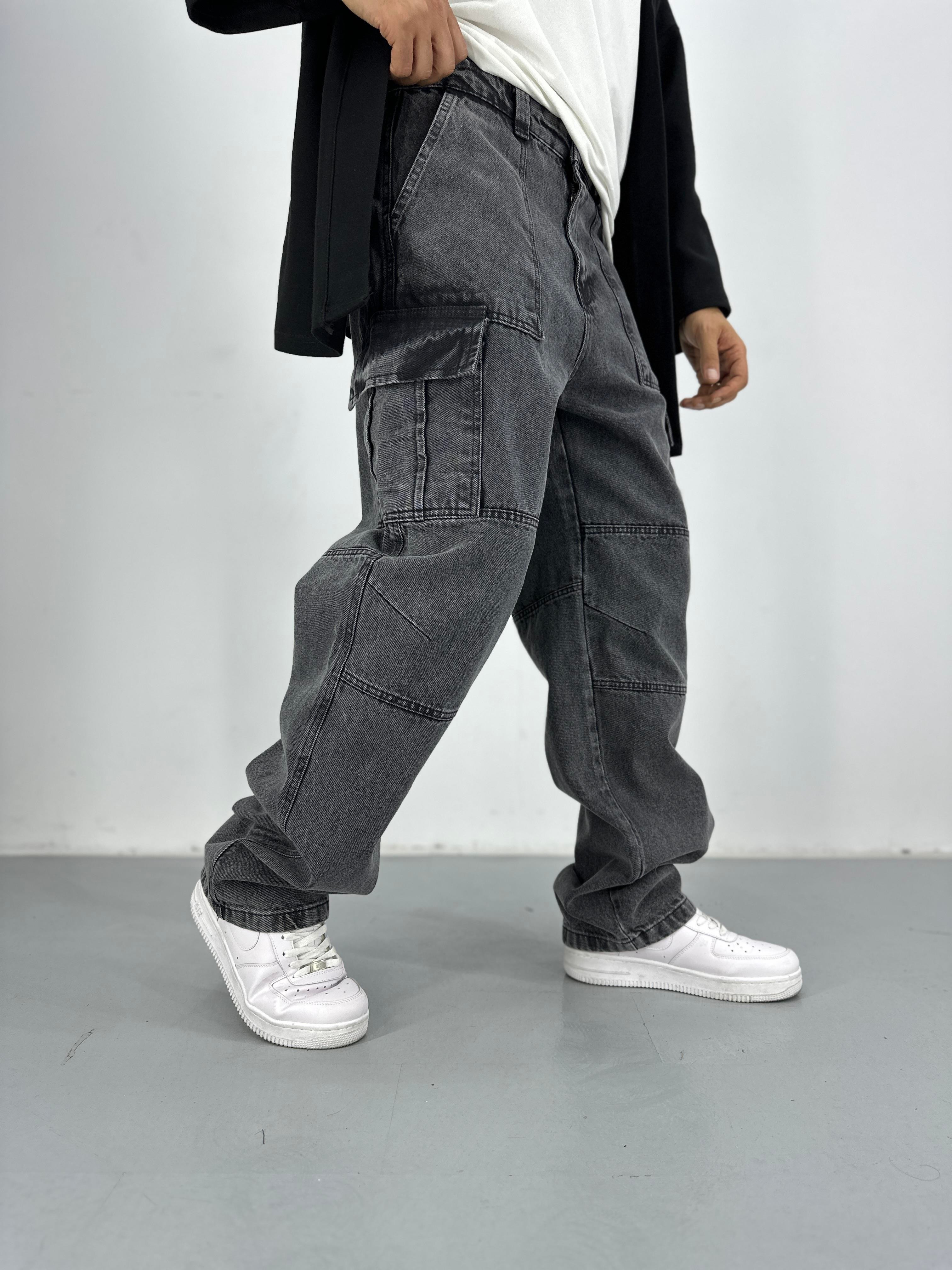 Premium Kalite Antrasit Baggy Kot Pantolon
