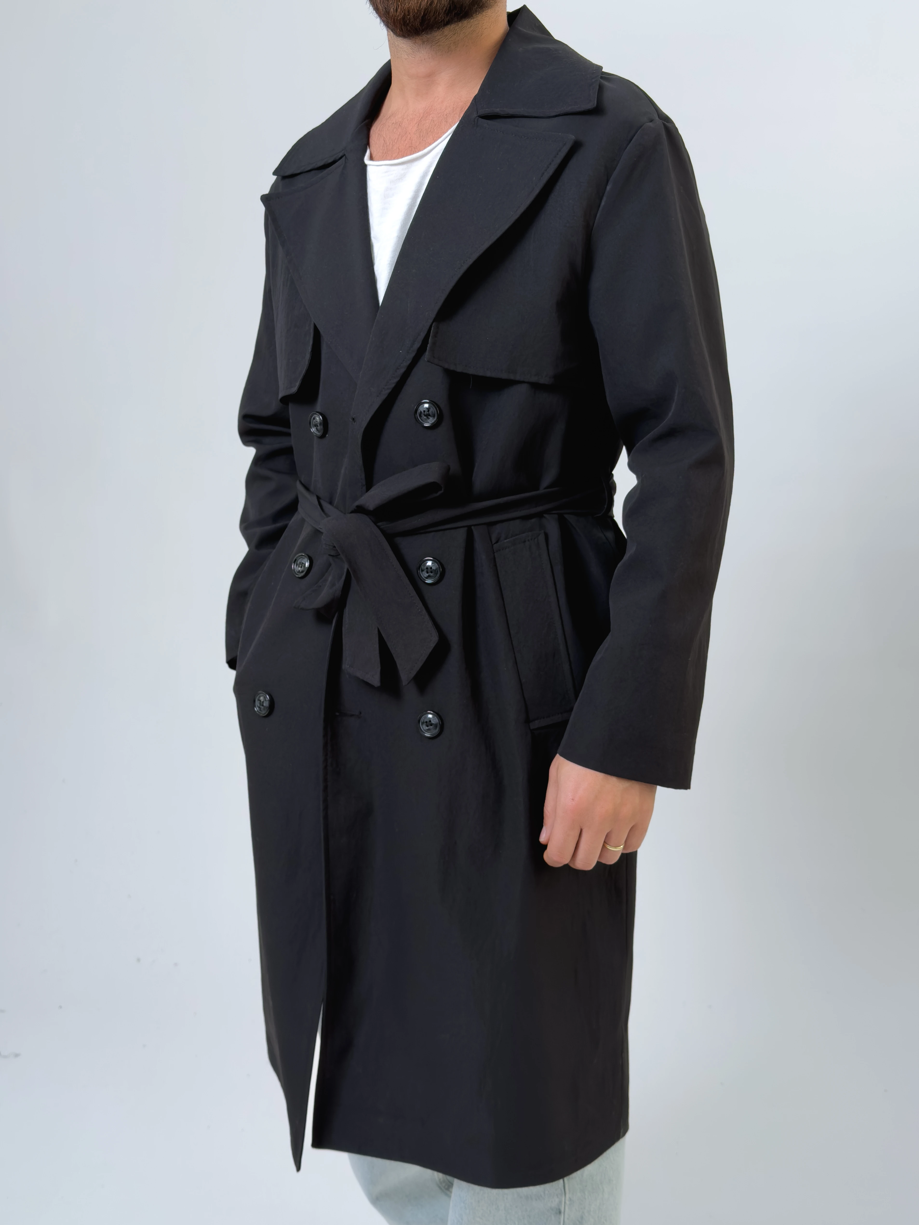 Siyah Erkek Trençkot COC2548