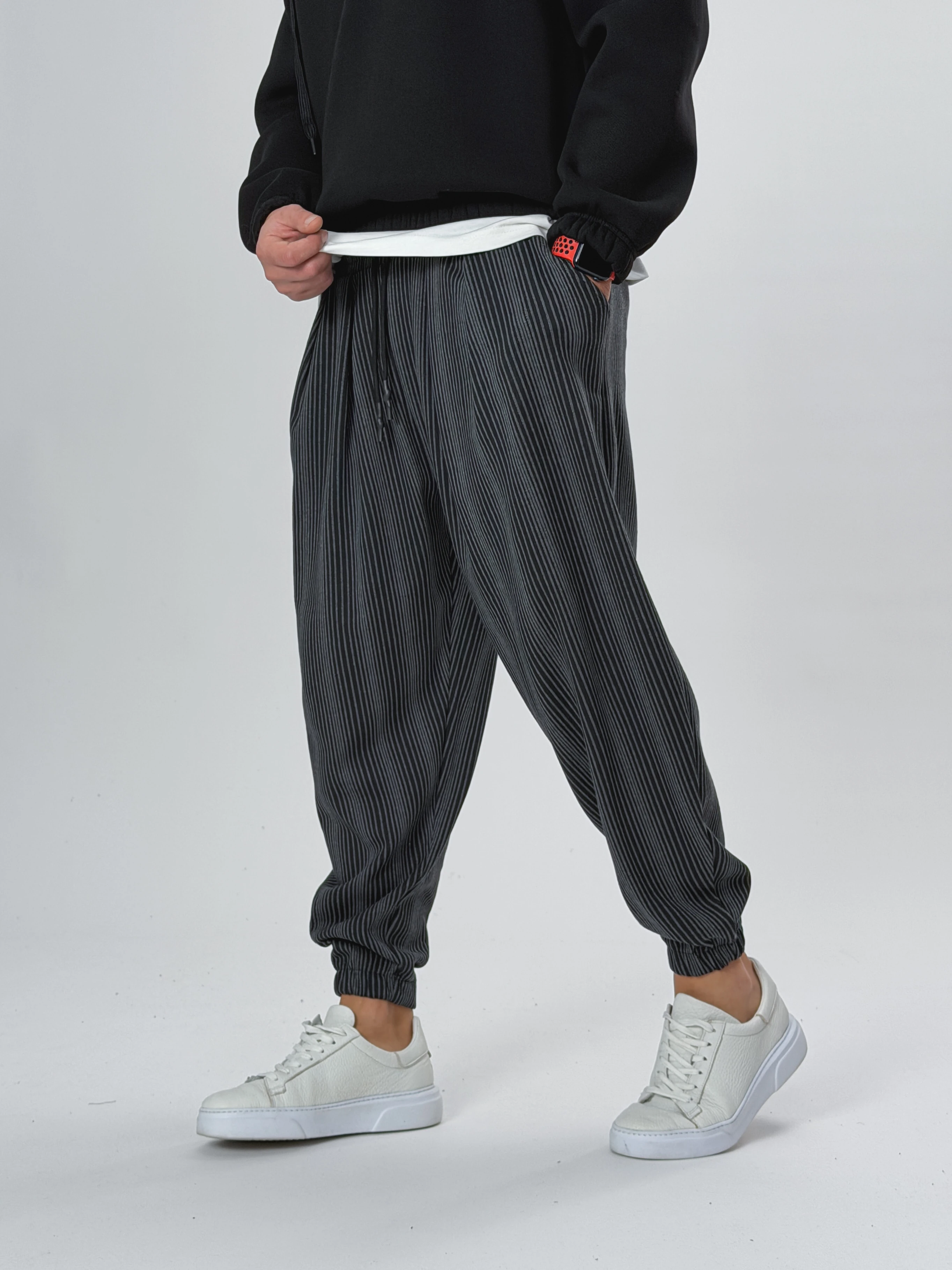 İnce Çizgili Pileli Erkek Yarım Şalvar COC2535