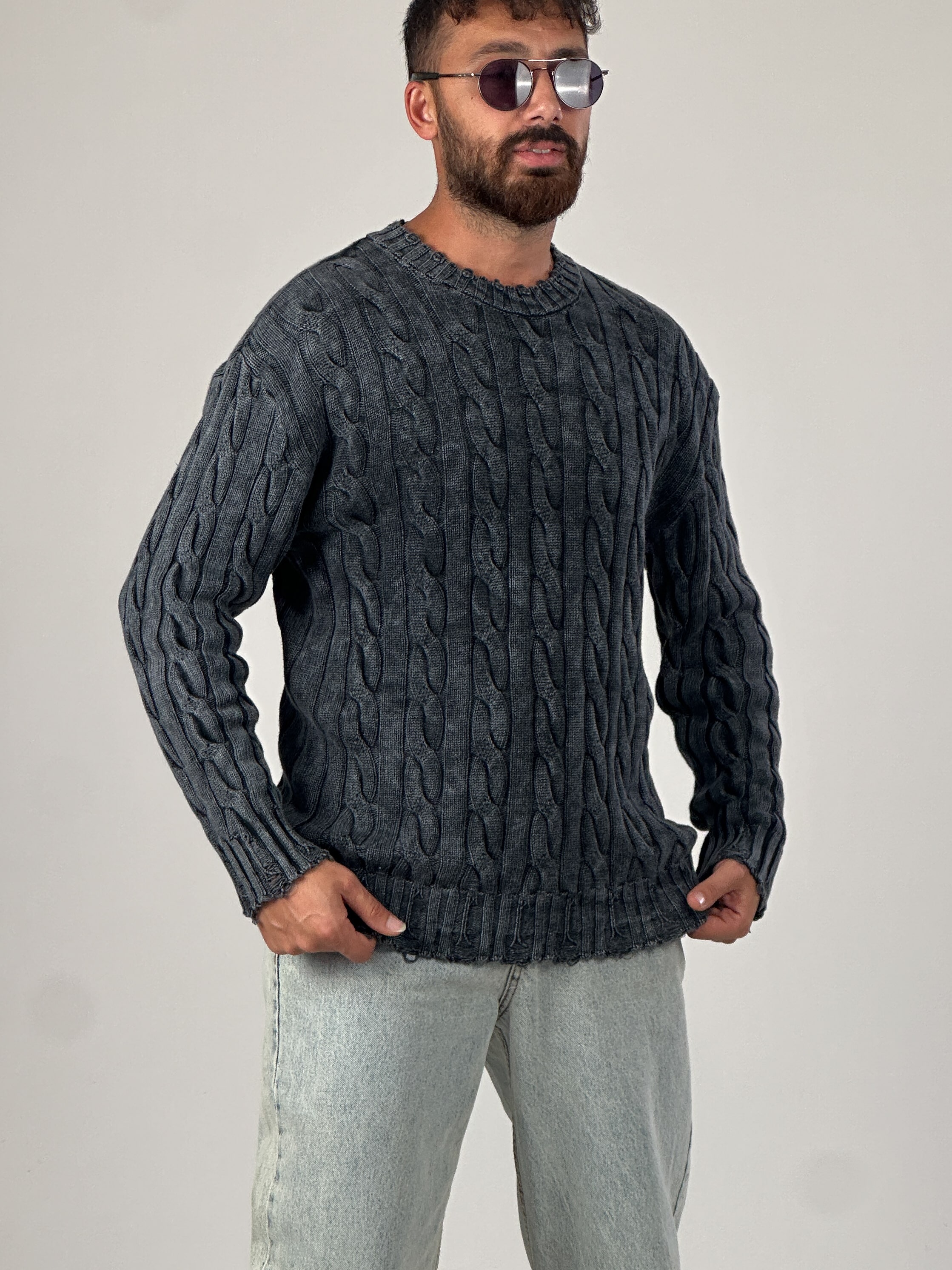 Antrasit Triko Erkek Sweatshirt