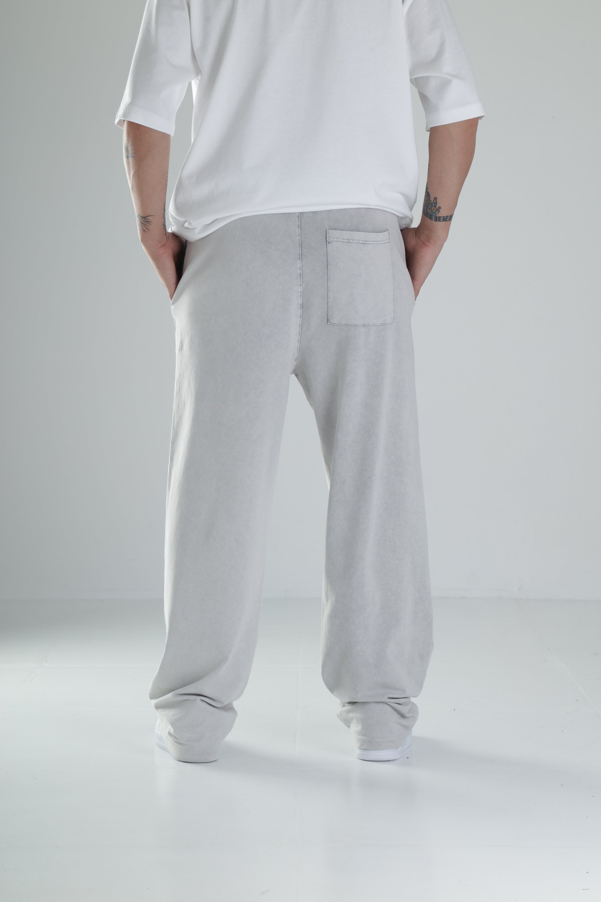 Boyalı Gri Oversize Eşofman