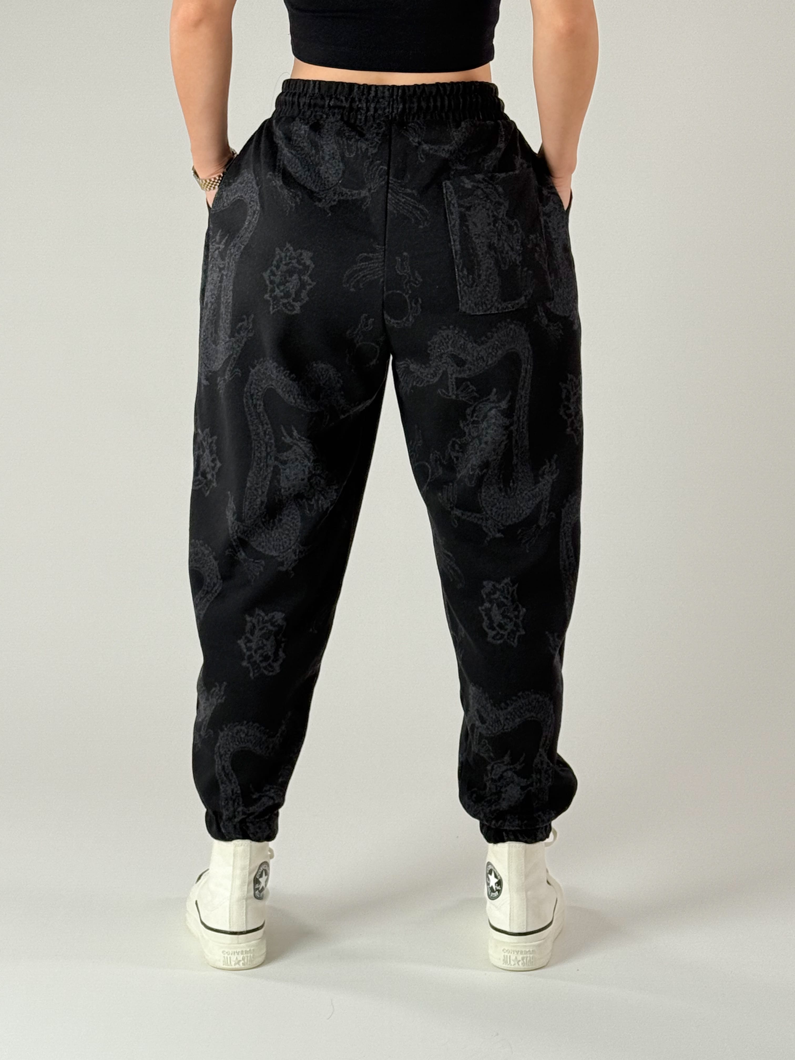 Dragon Desenli Kadın Jogger Pantolon