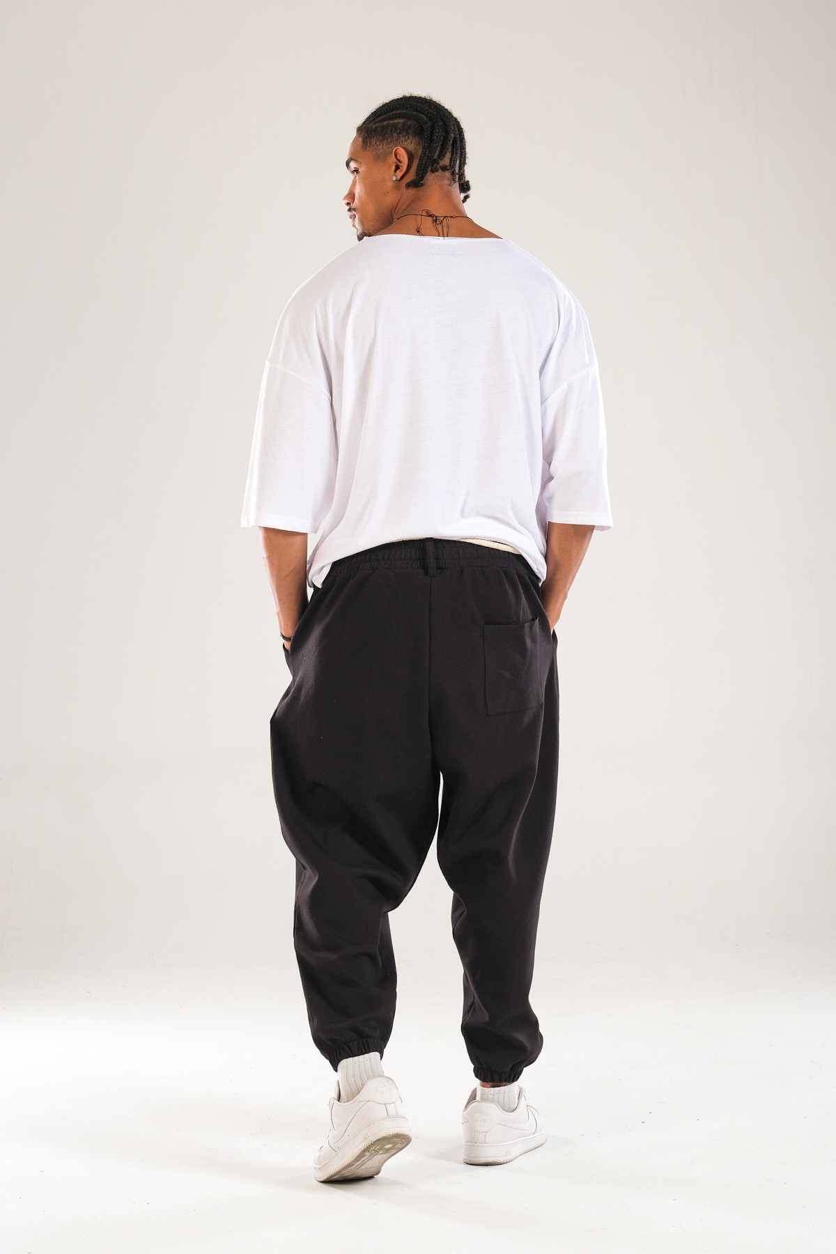 Halat Kemerli Pileli Jogger Pantolon