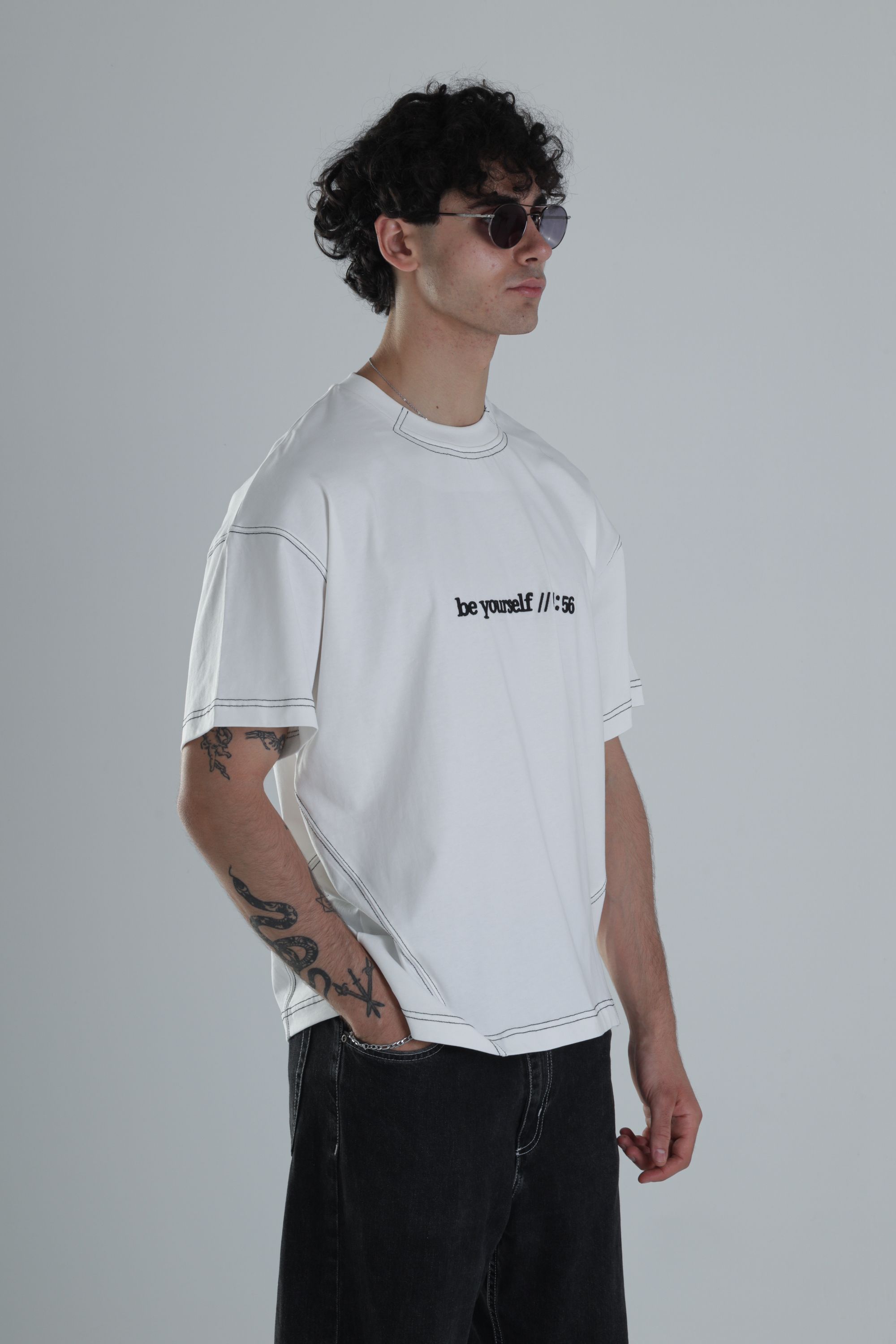 Be Yourself Oversize Tasarım T-Shirt