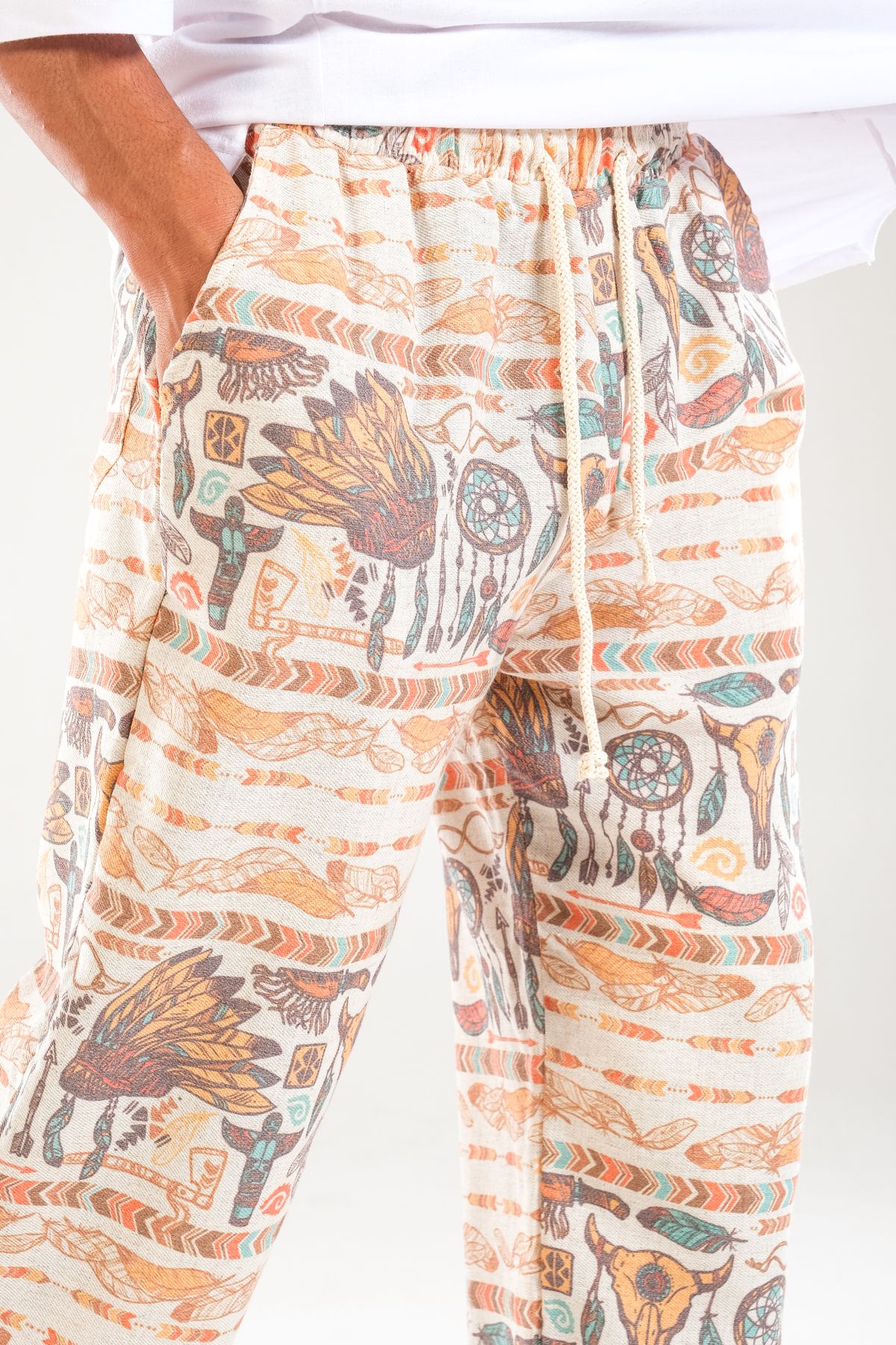 Etnik Desenli Amazon Baggy Pantolon