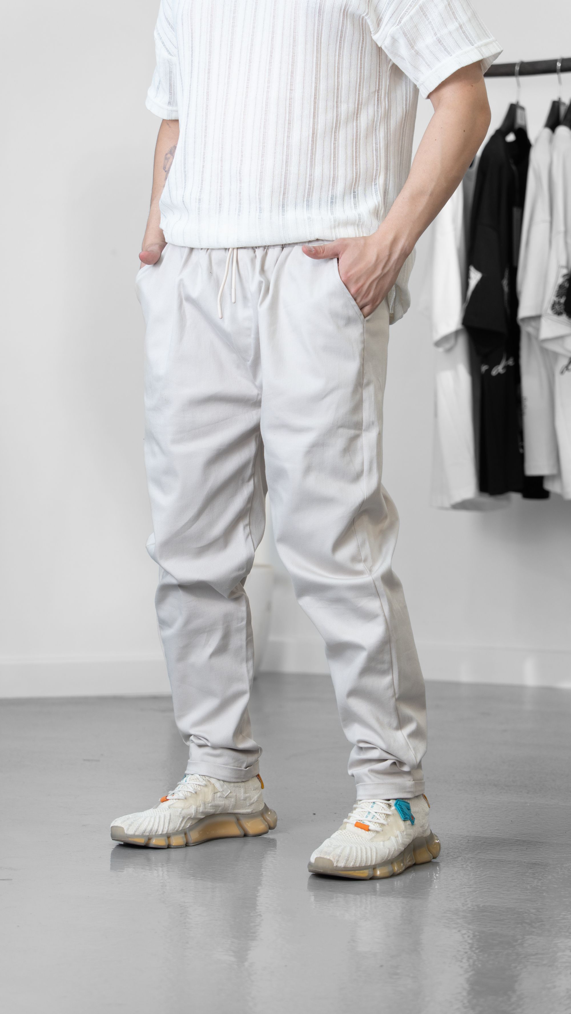 Paraşüt Kumaş Gri Jogger