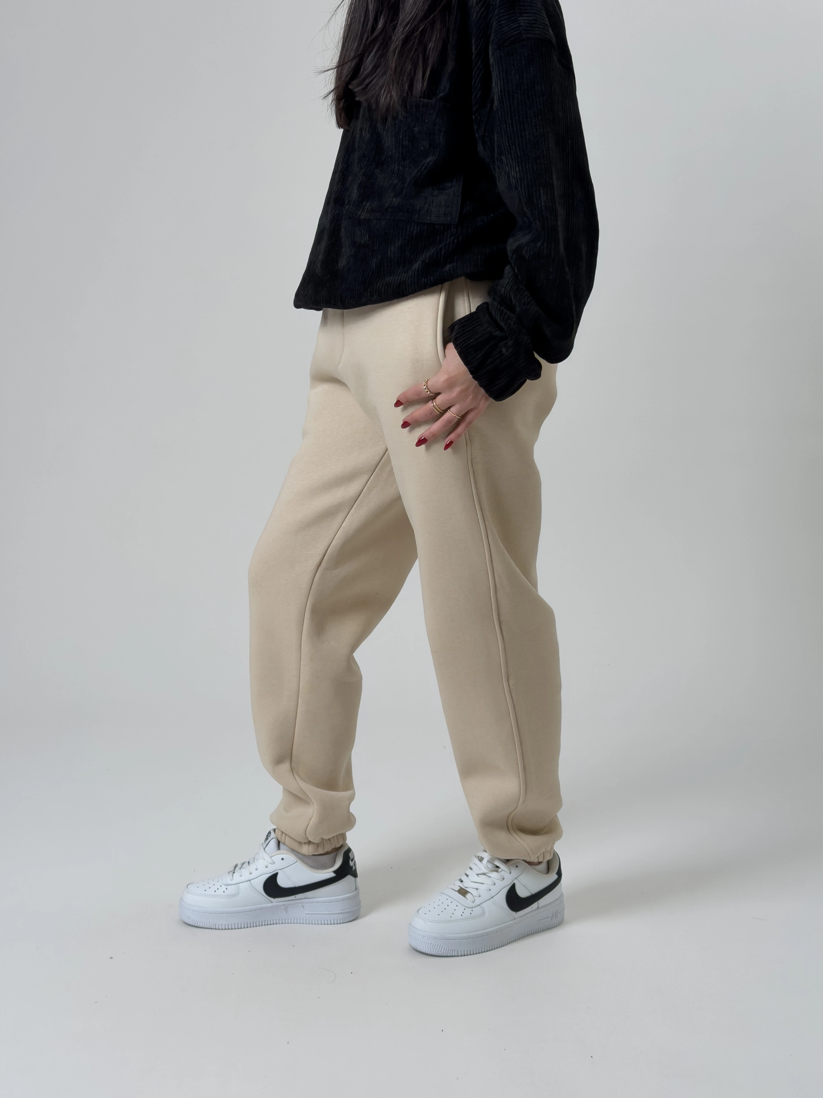 Şardonlu Bej Kadın Jogger Eşofman COC2536