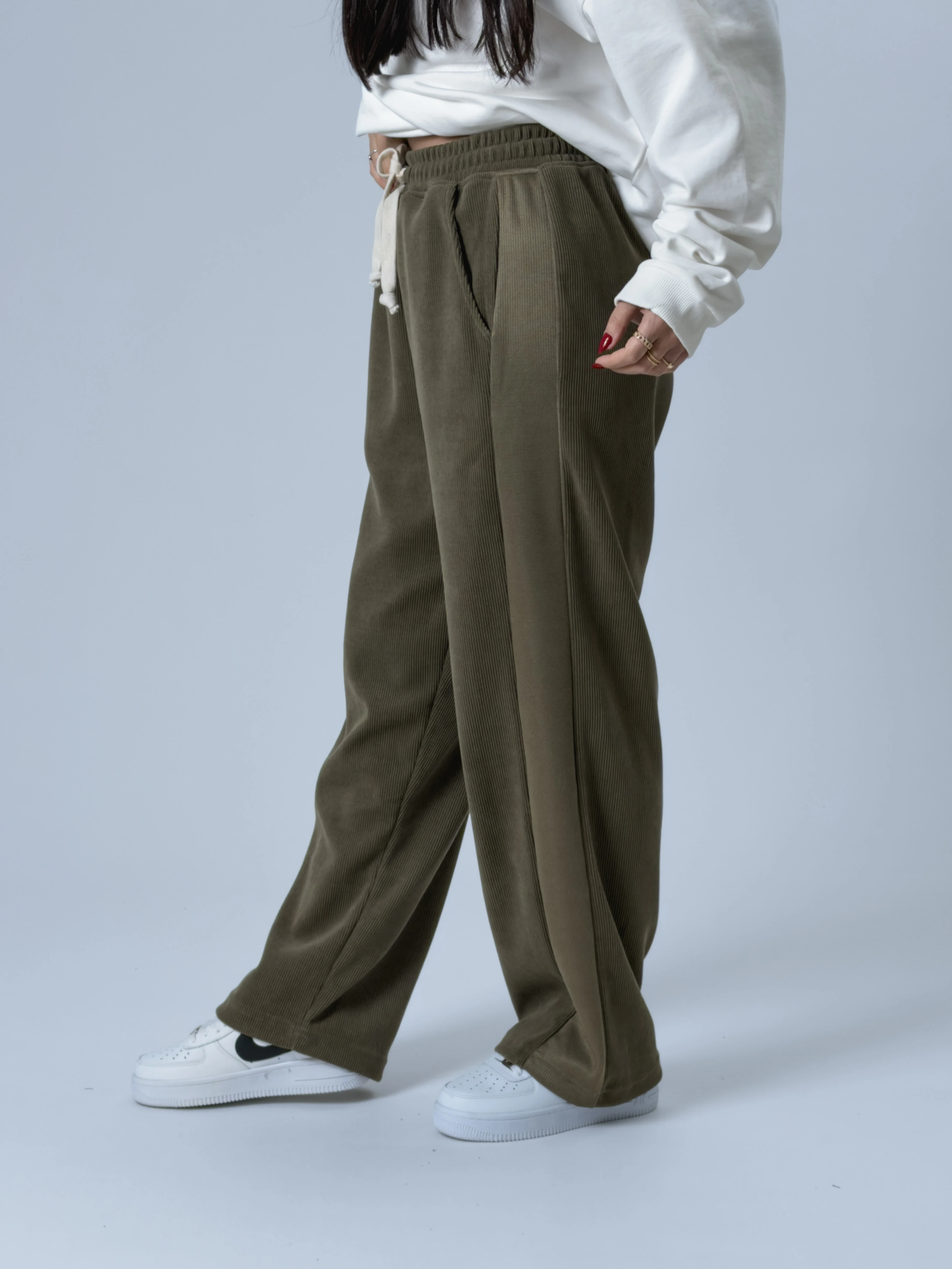 Oversize Haki Kadın Baggy Eşofman COC2533