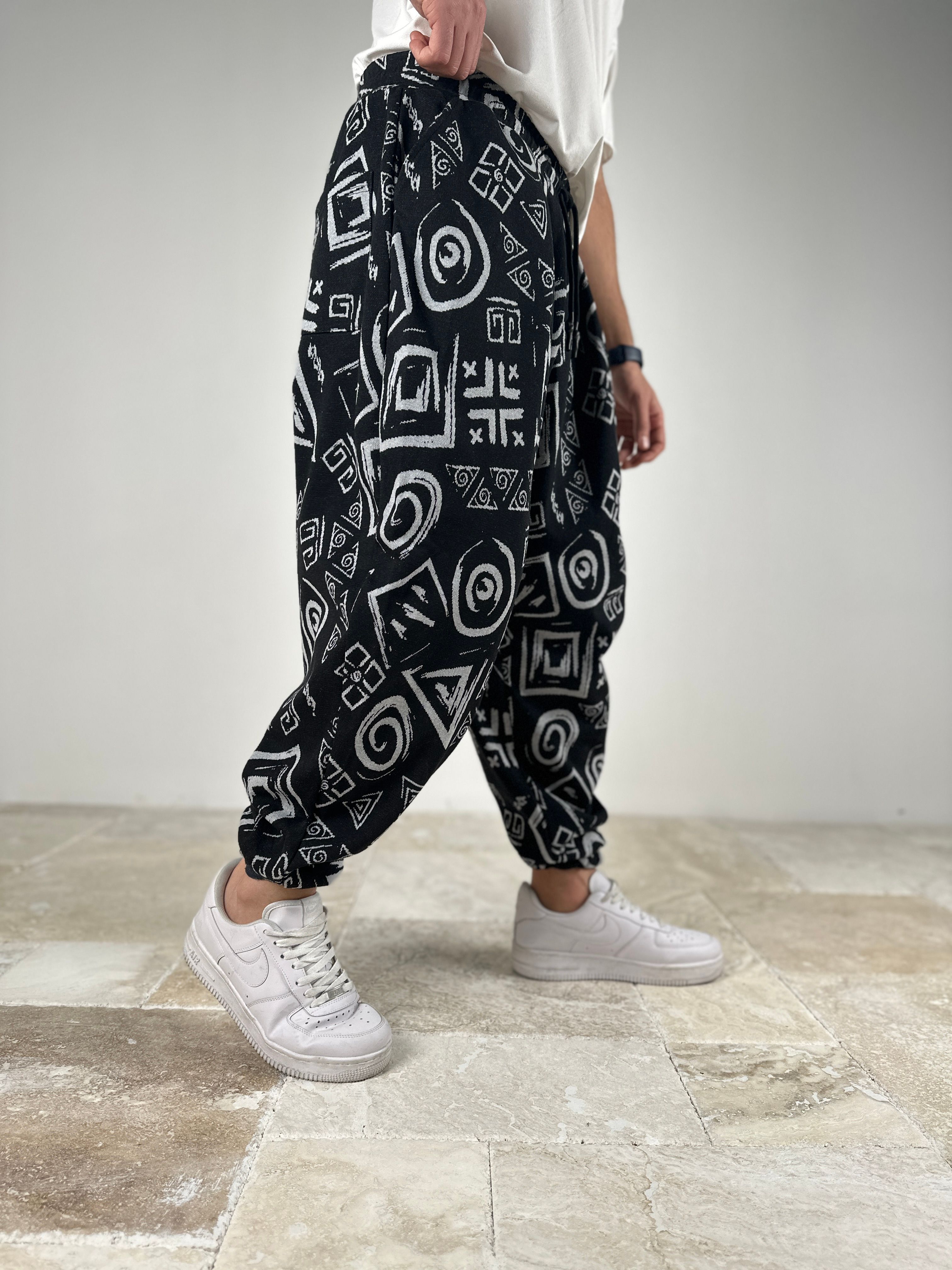 Pileli Spiral Desenli Yarım Şalvar 