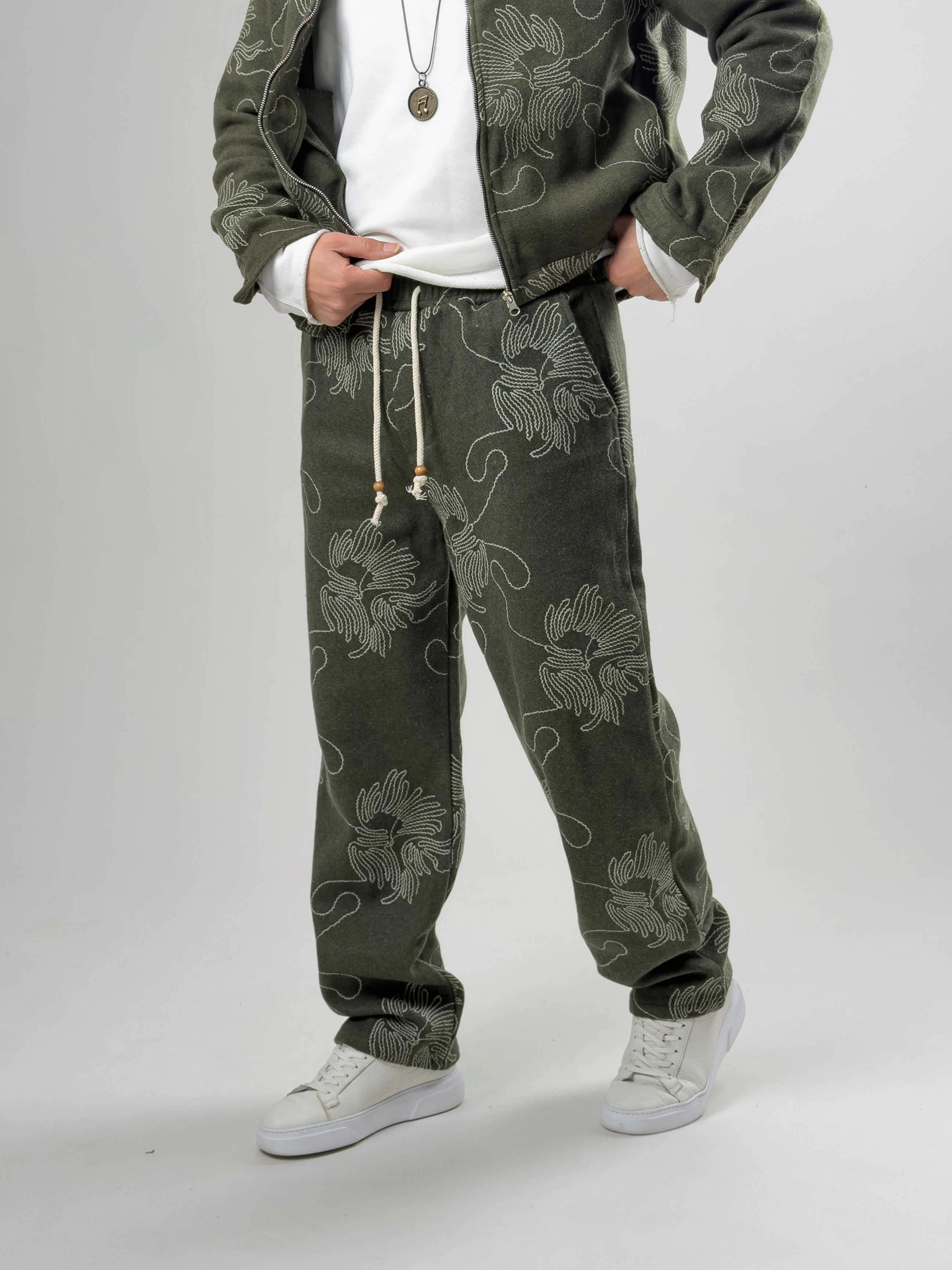 Nakış İşlemeli Erkek Yeşil Takım COC2629