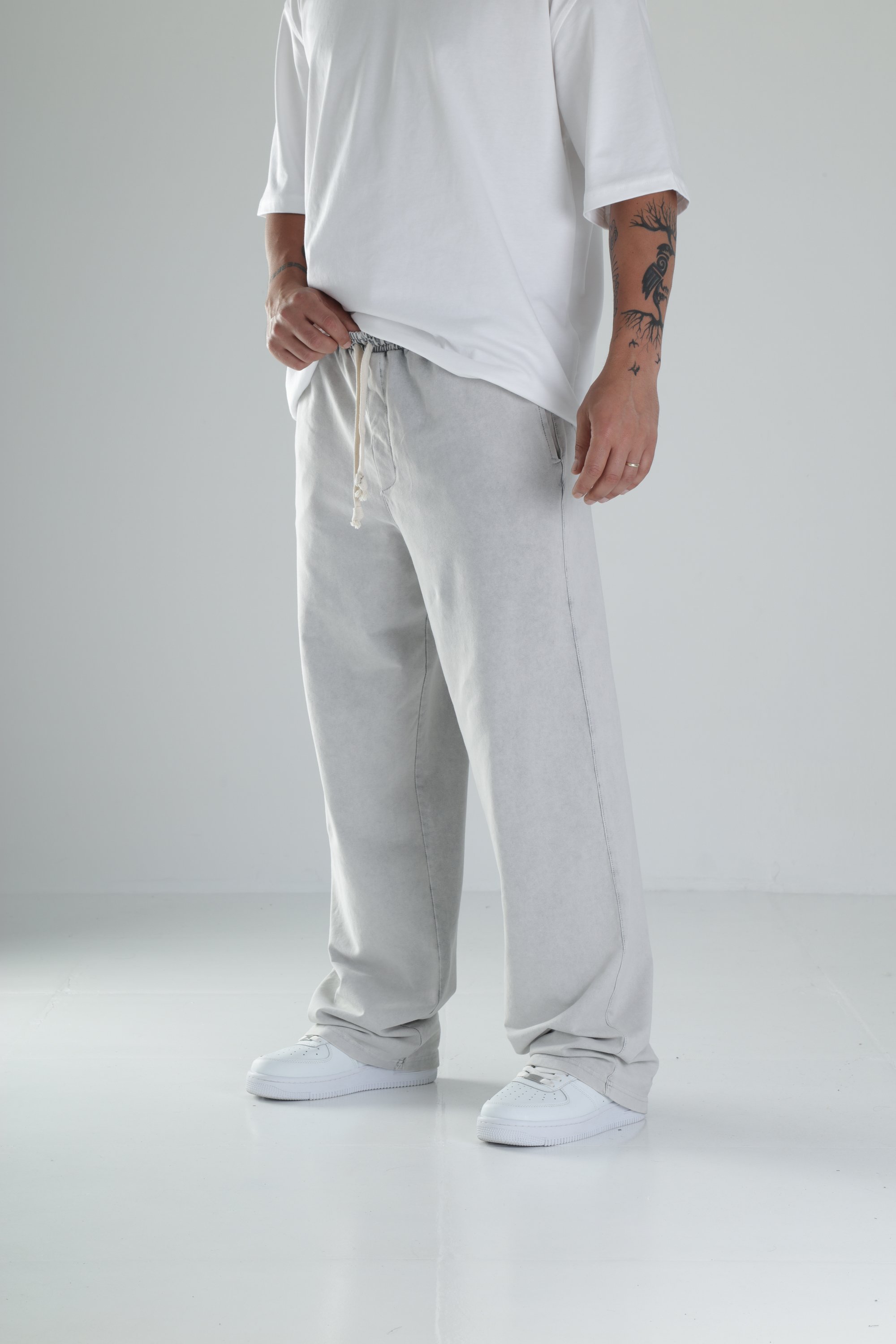 Boyalı Gri Oversize Eşofman