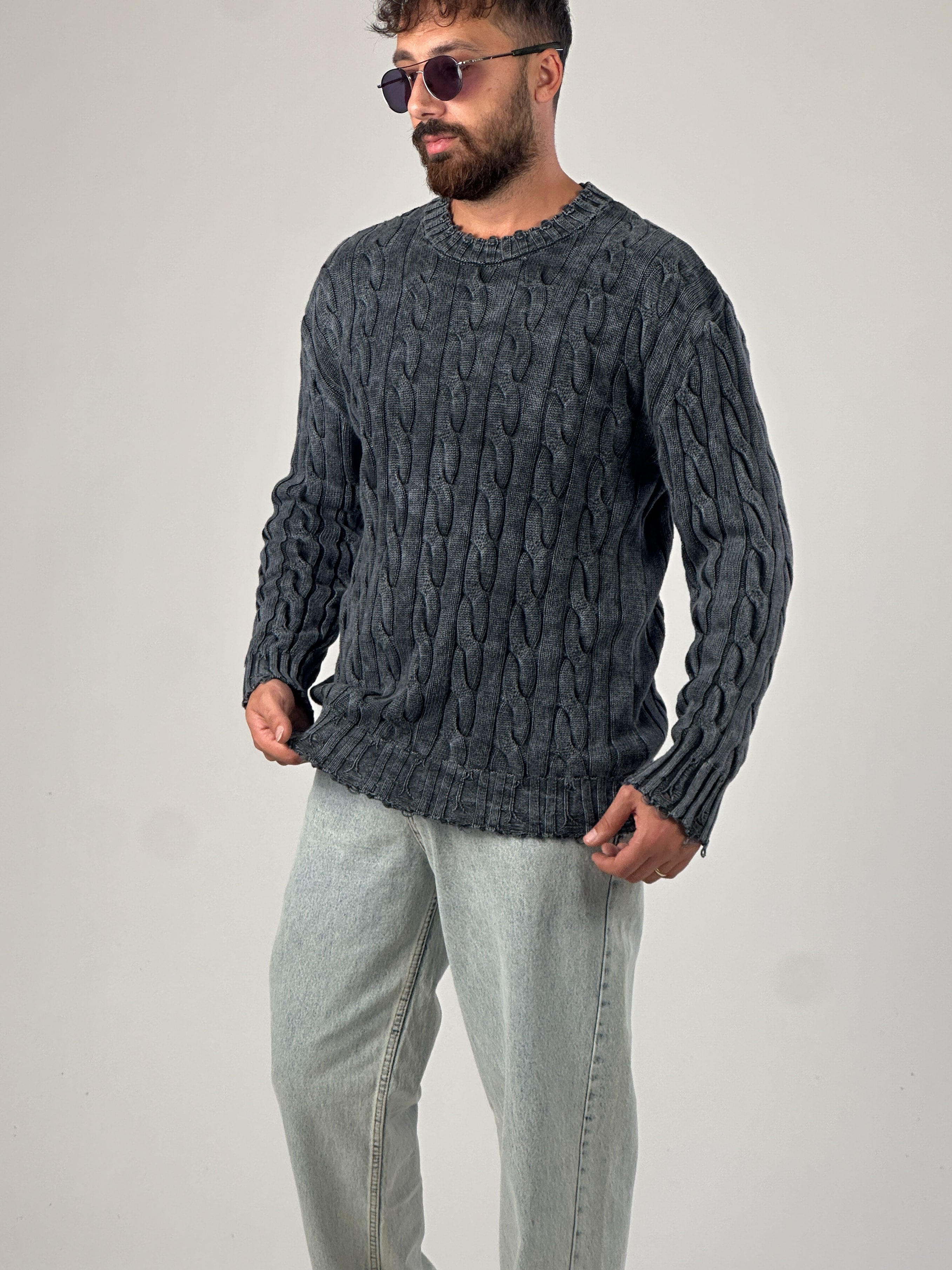 Antrasit Triko Erkek Sweatshirt