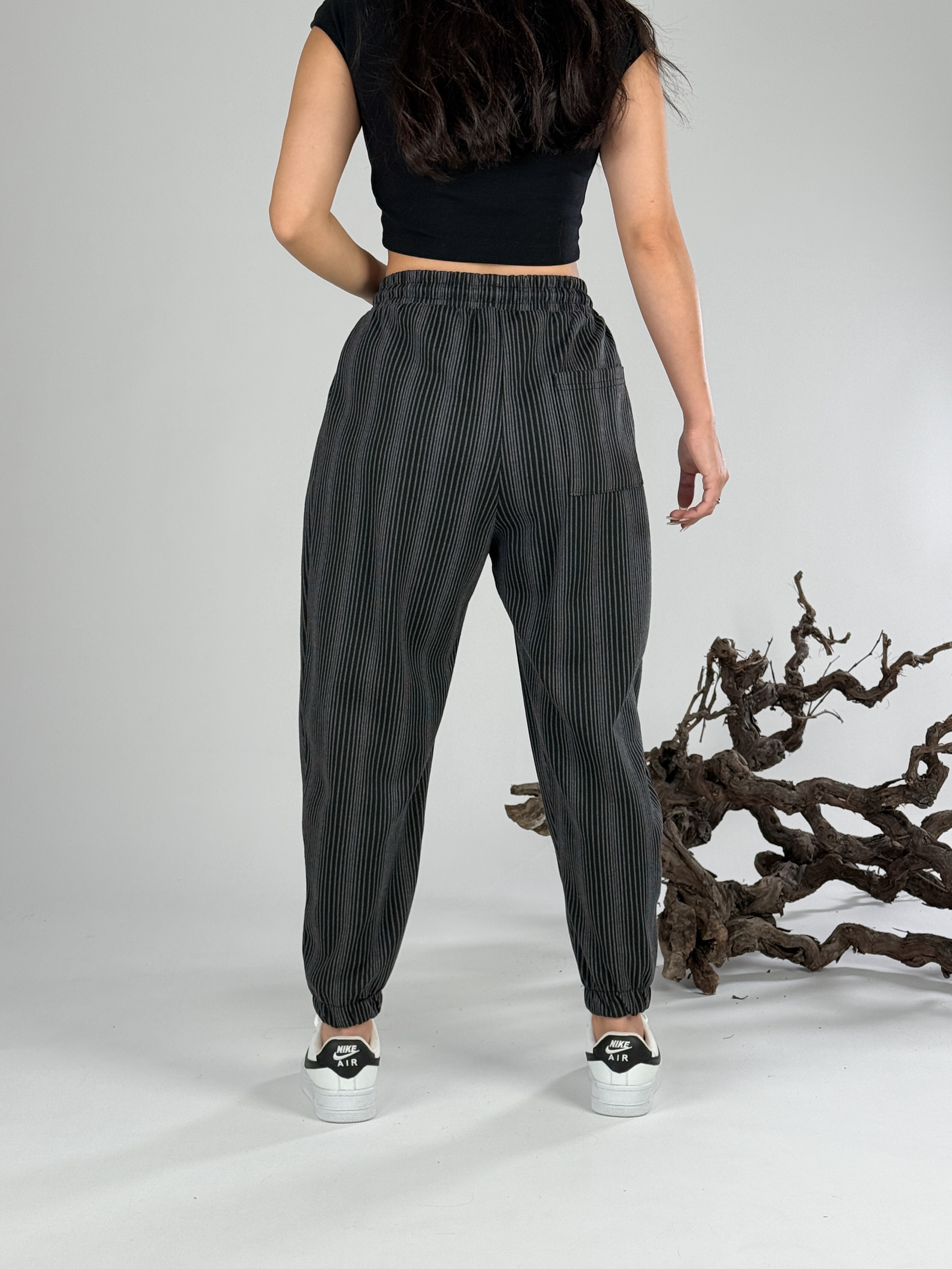 Çizgili Kadın Jogger Pantolon