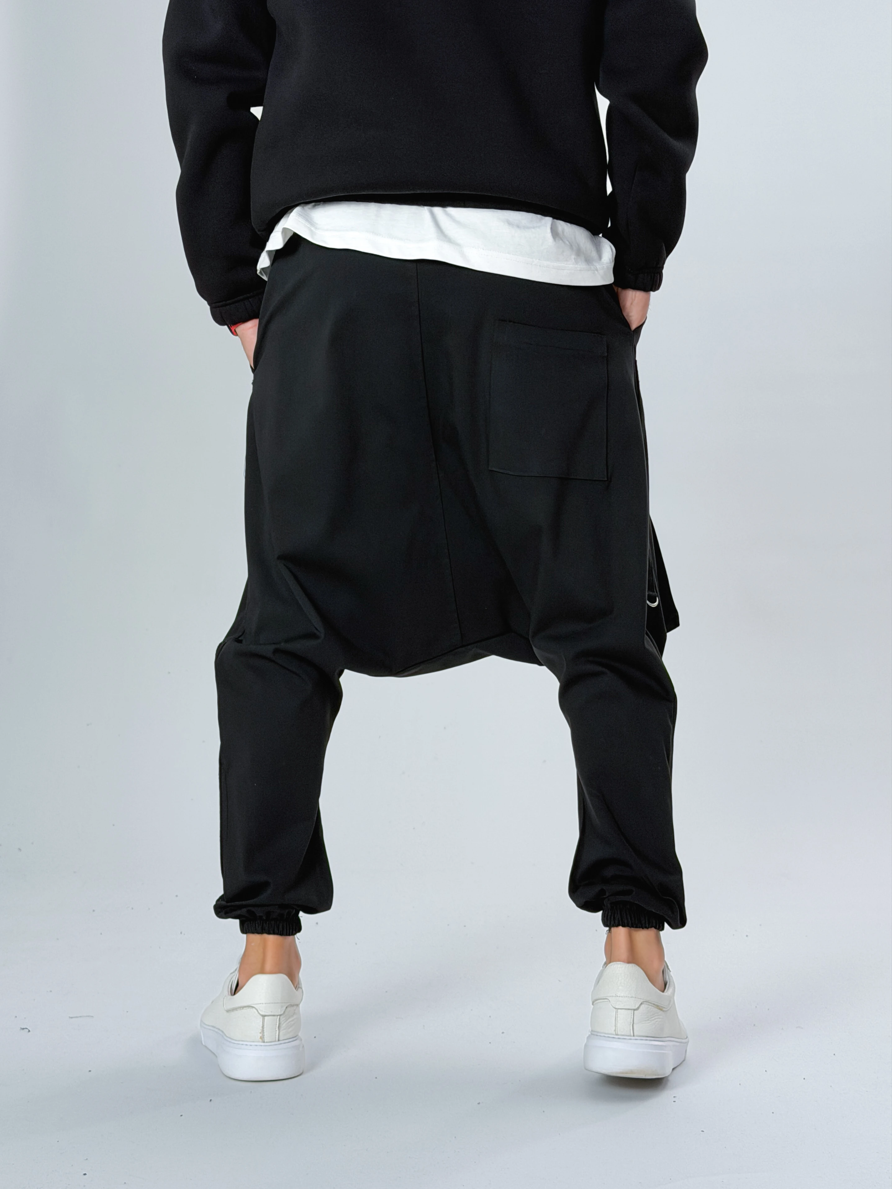 Tasarım Büyük Cepli Erkek Siyah Şalvar COC2557