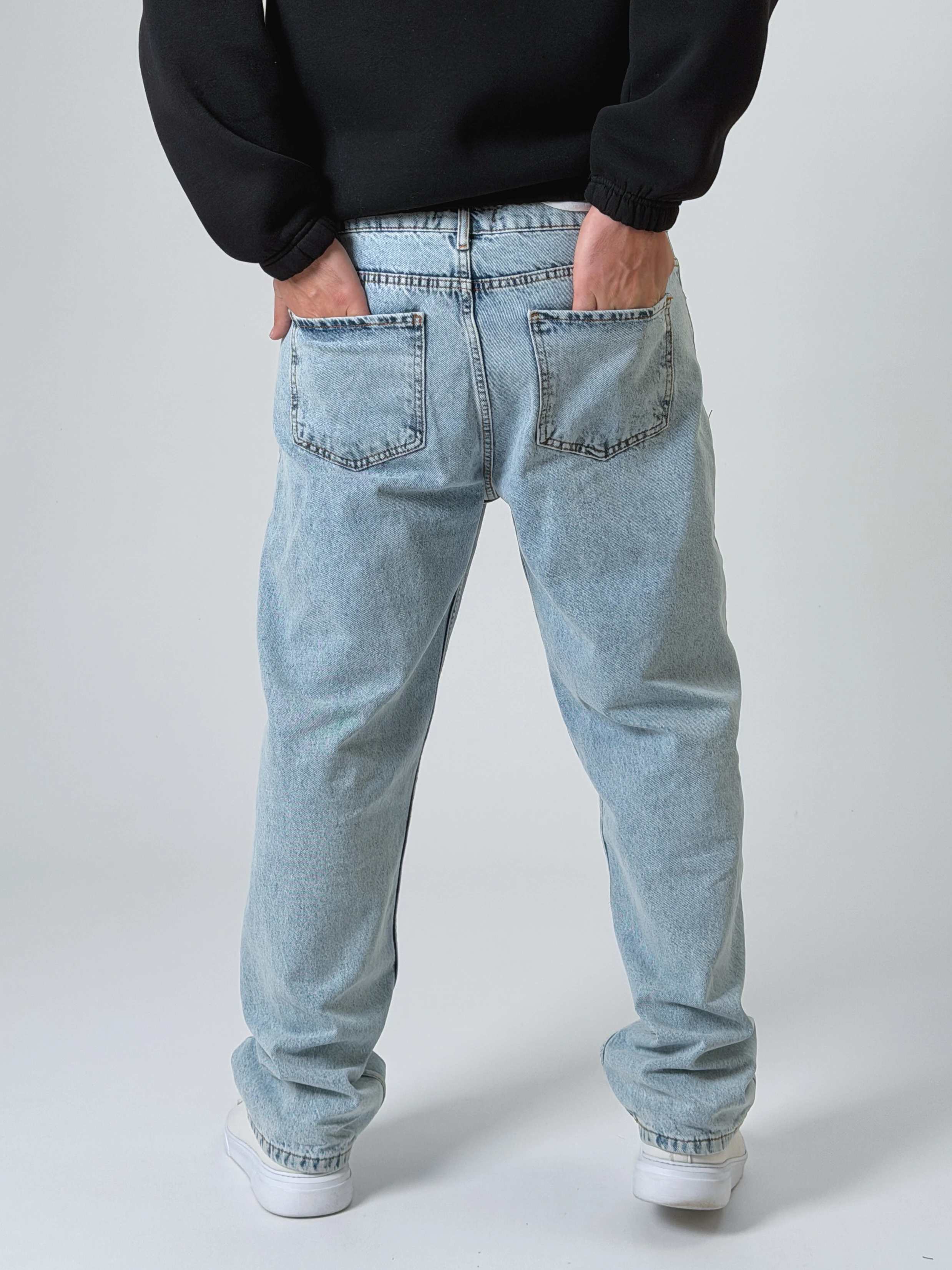 Buz Mavisi Erkek Baggy Kot Pantolon COC2528