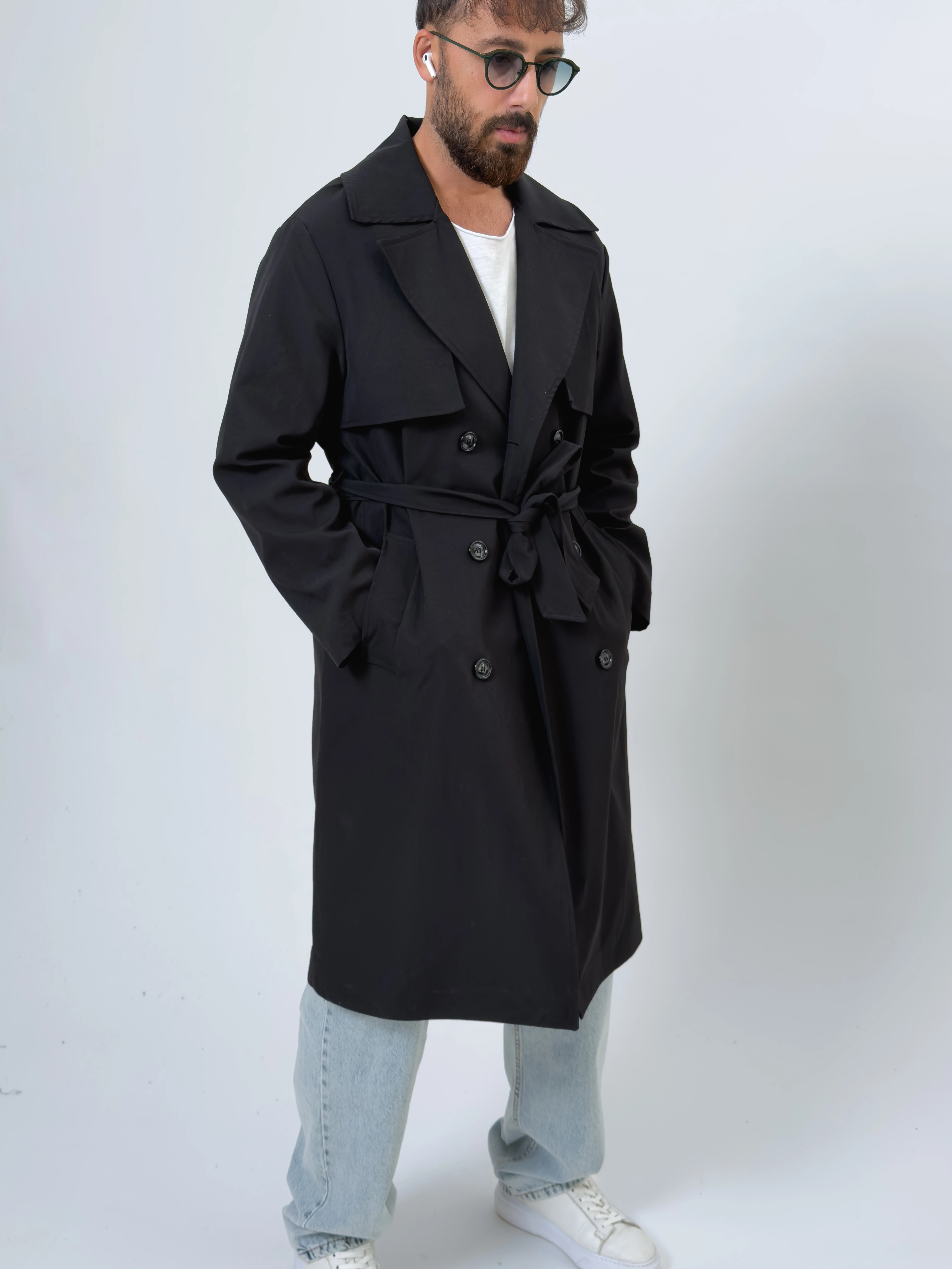 Siyah Erkek Trençkot COC2548