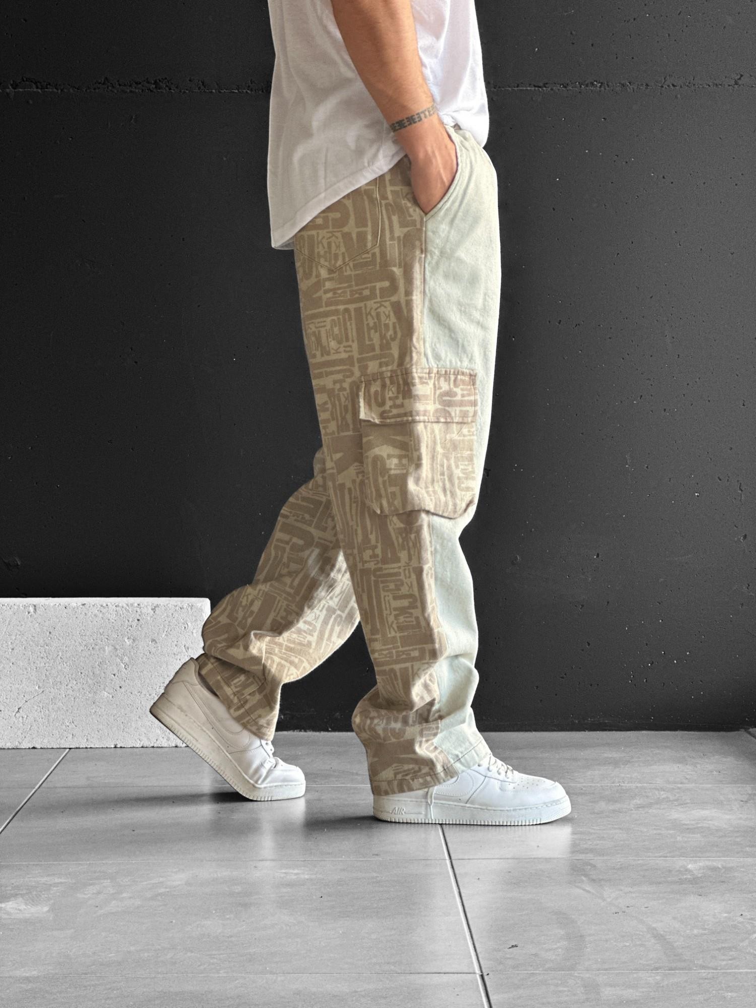 Kargo Cepli Gabardin Kumaş Baggy Pantolon