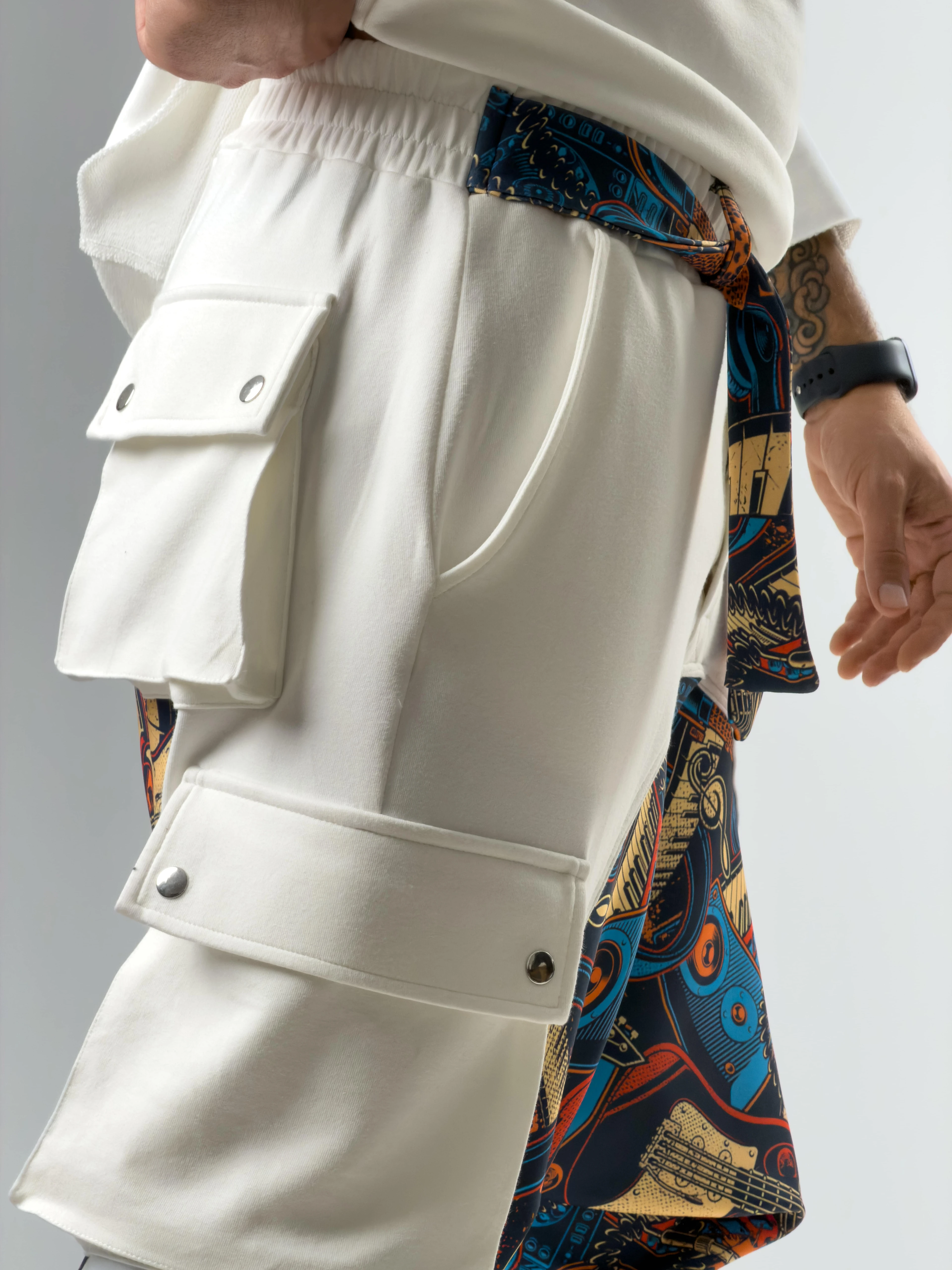 Erkek Garni Tasarım Müzik Desenli Spor Şalvar COC2564